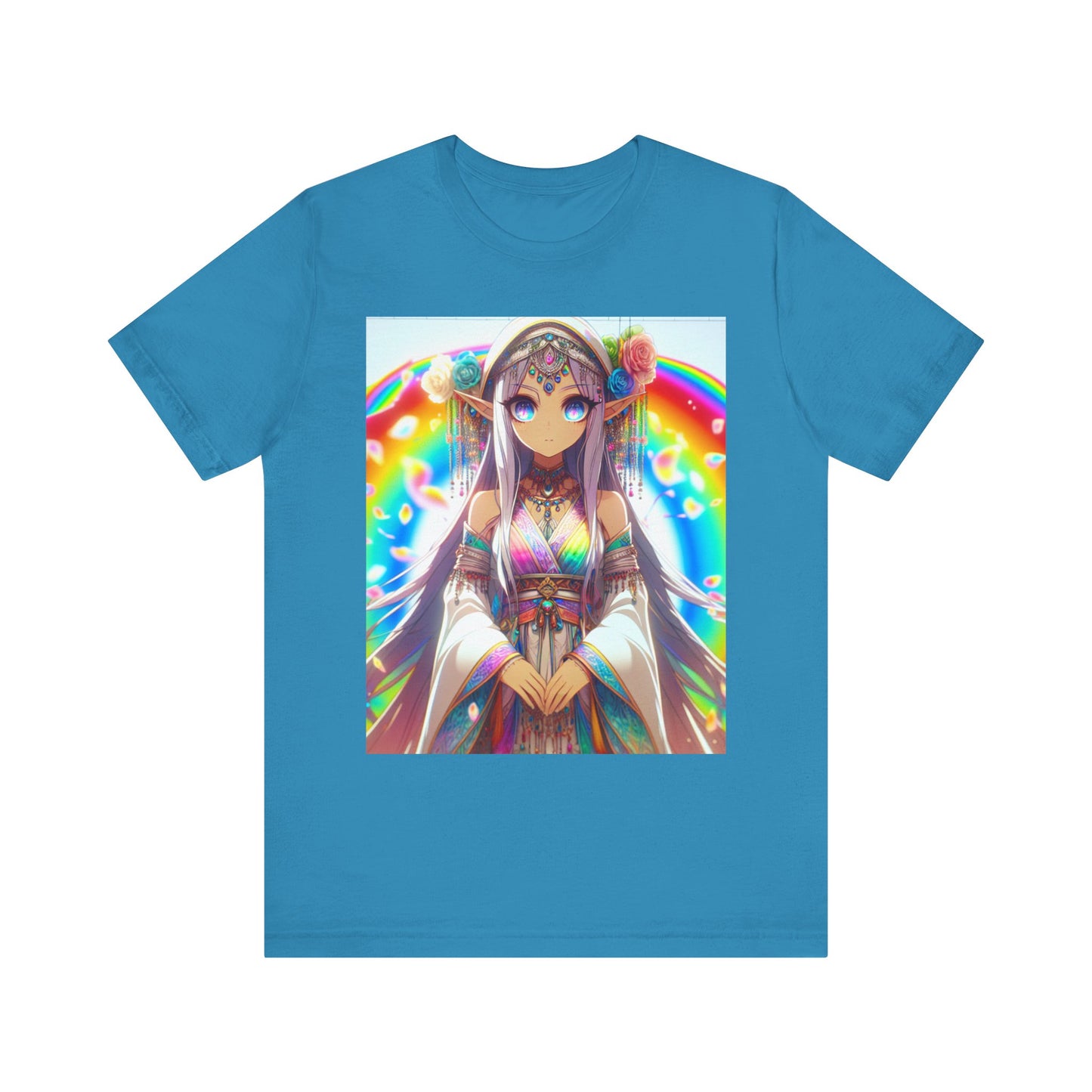 Bohemian Rainbow Tee, Unisex Short Sleeve T-Shirt, Festival Apparel, Anime Lover Gift, Summer Vibes, Colorful Graphic Tee