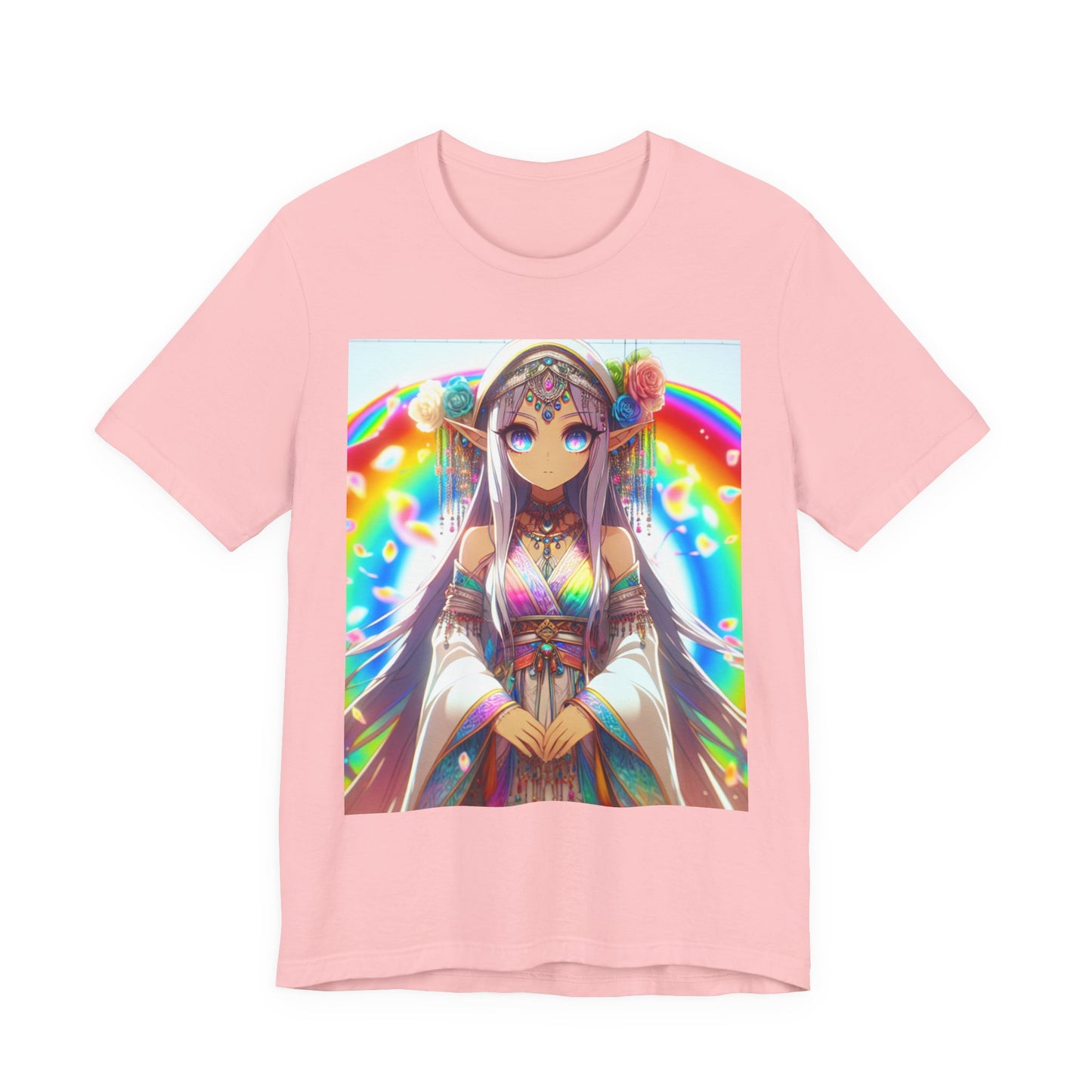 Bohemian Rainbow Tee, Unisex Short Sleeve T-Shirt, Festival Apparel, Anime Lover Gift, Summer Vibes, Colorful Graphic Tee