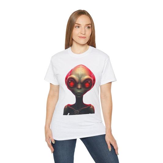 Alien Head Graphic Tee — Retro Red-Eye Extraterrestrial T-Shirt