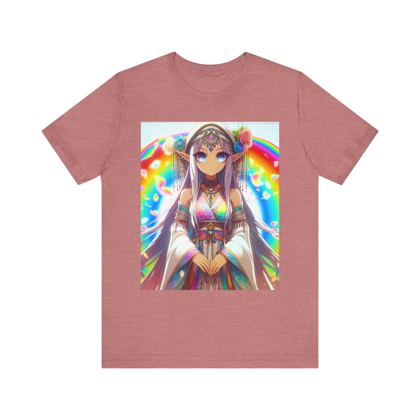 Bohemian Rainbow Tee, Unisex Short Sleeve T-Shirt, Festival Apparel, Anime Lover Gift, Summer Vibes, Colorful Graphic Tee
