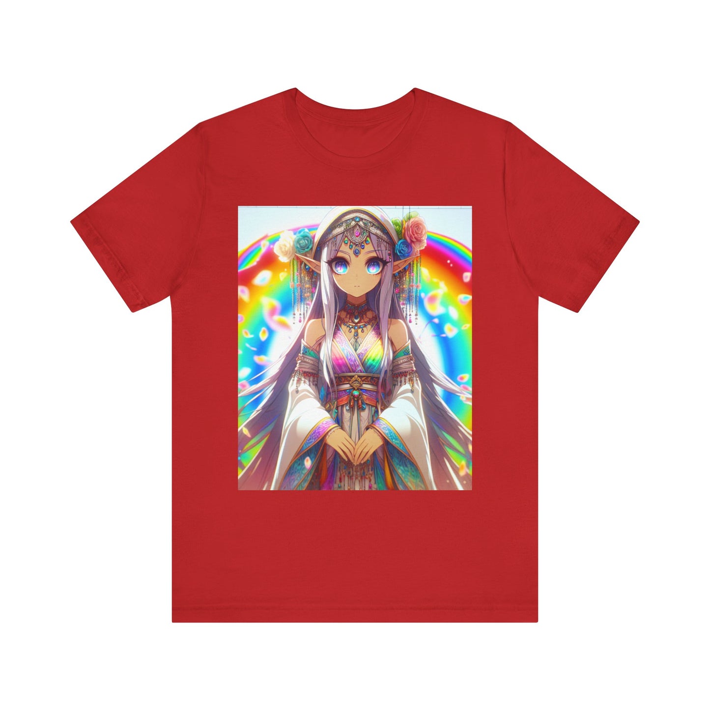 Bohemian Rainbow Tee, Unisex Short Sleeve T-Shirt, Festival Apparel, Anime Lover Gift, Summer Vibes, Colorful Graphic Tee