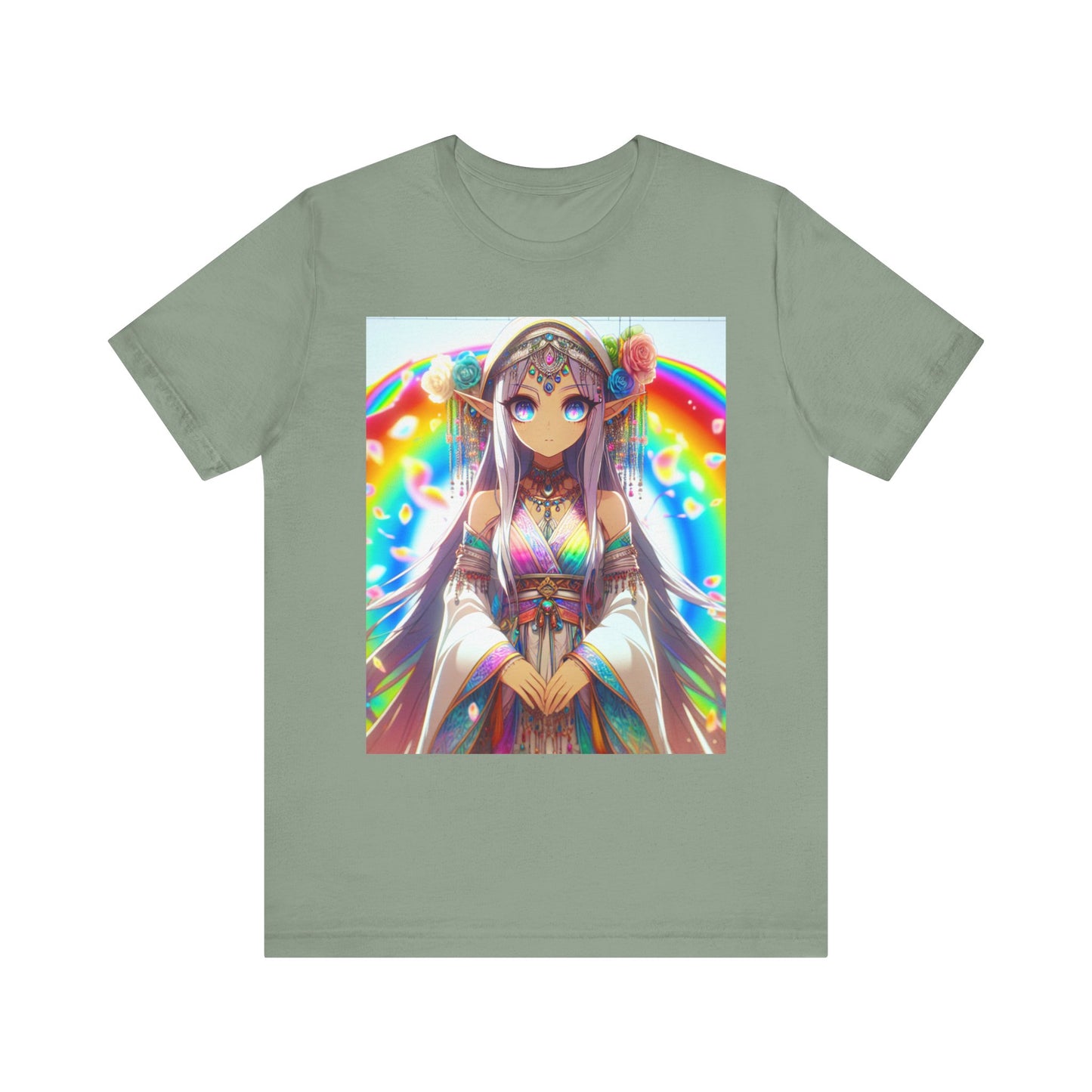 Bohemian Rainbow Tee, Unisex Short Sleeve T-Shirt, Festival Apparel, Anime Lover Gift, Summer Vibes, Colorful Graphic Tee