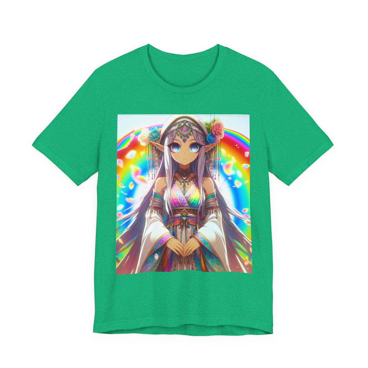 Bohemian Rainbow Tee, Unisex Short Sleeve T-Shirt, Festival Apparel, Anime Lover Gift, Summer Vibes, Colorful Graphic Tee