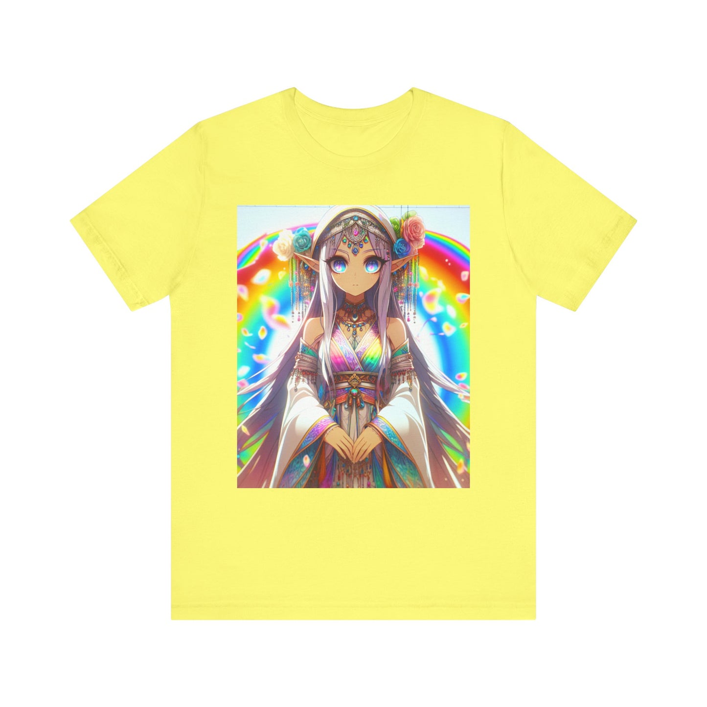 Bohemian Rainbow Tee, Unisex Short Sleeve T-Shirt, Festival Apparel, Anime Lover Gift, Summer Vibes, Colorful Graphic Tee