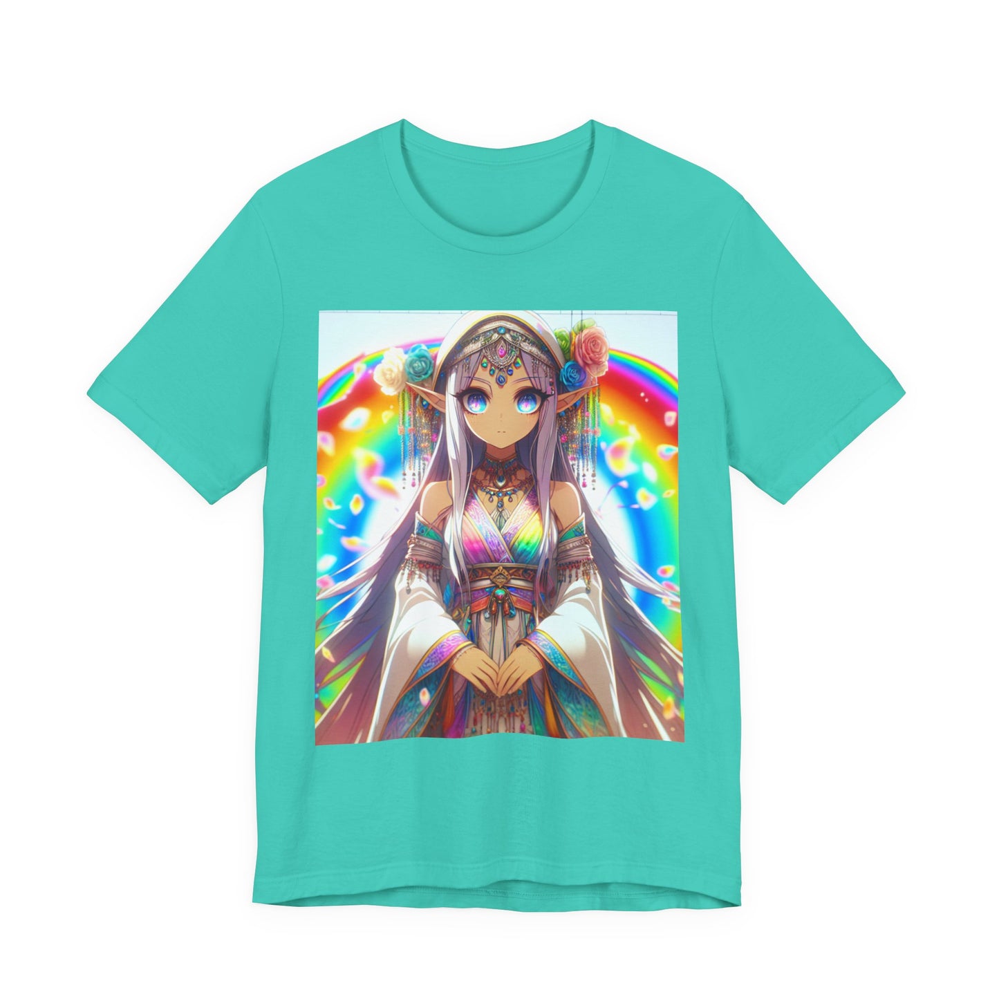 Bohemian Rainbow Tee, Unisex Short Sleeve T-Shirt, Festival Apparel, Anime Lover Gift, Summer Vibes, Colorful Graphic Tee