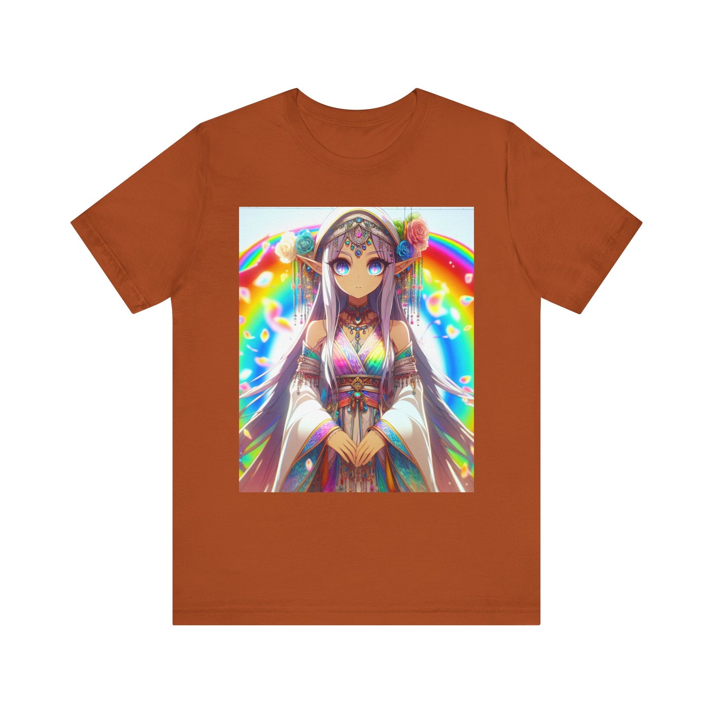 Bohemian Rainbow Tee, Unisex Short Sleeve T-Shirt, Festival Apparel, Anime Lover Gift, Summer Vibes, Colorful Graphic Tee