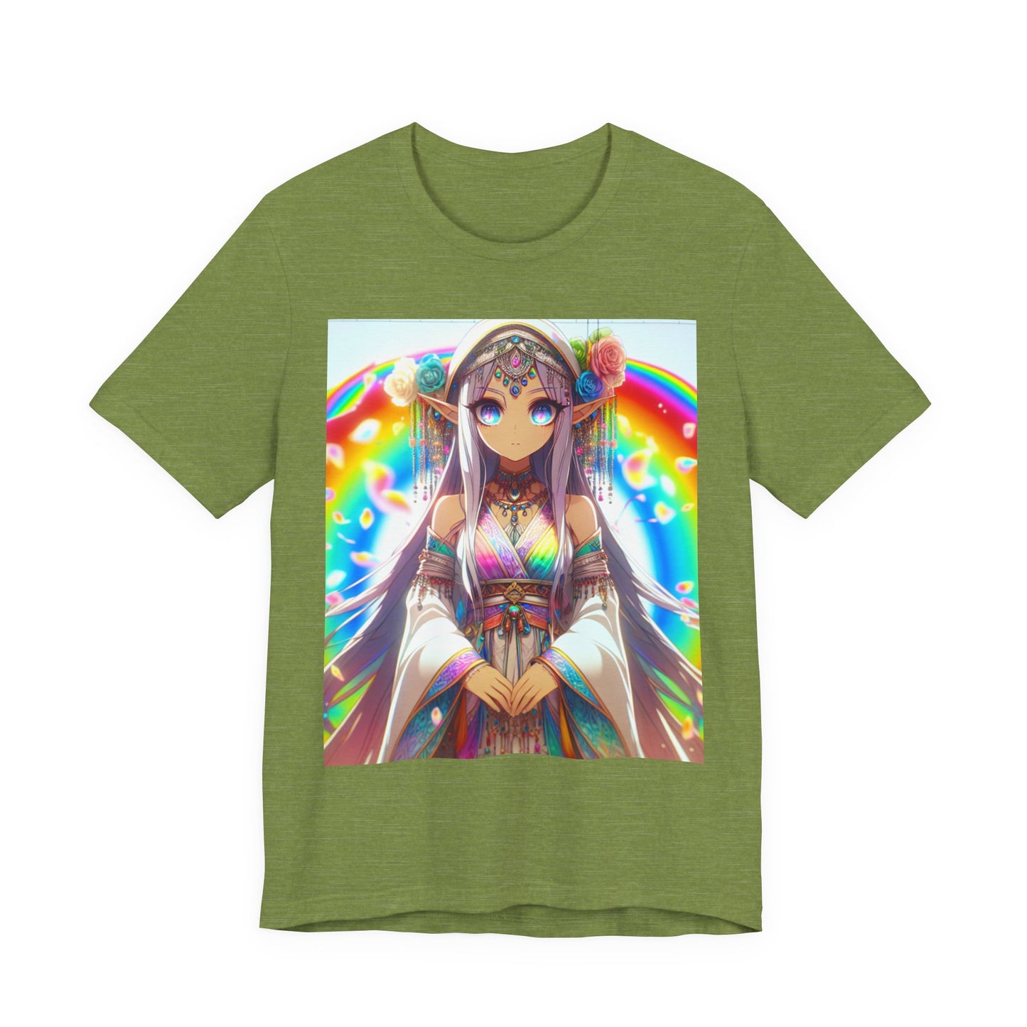 Bohemian Rainbow Tee, Unisex Short Sleeve T-Shirt, Festival Apparel, Anime Lover Gift, Summer Vibes, Colorful Graphic Tee