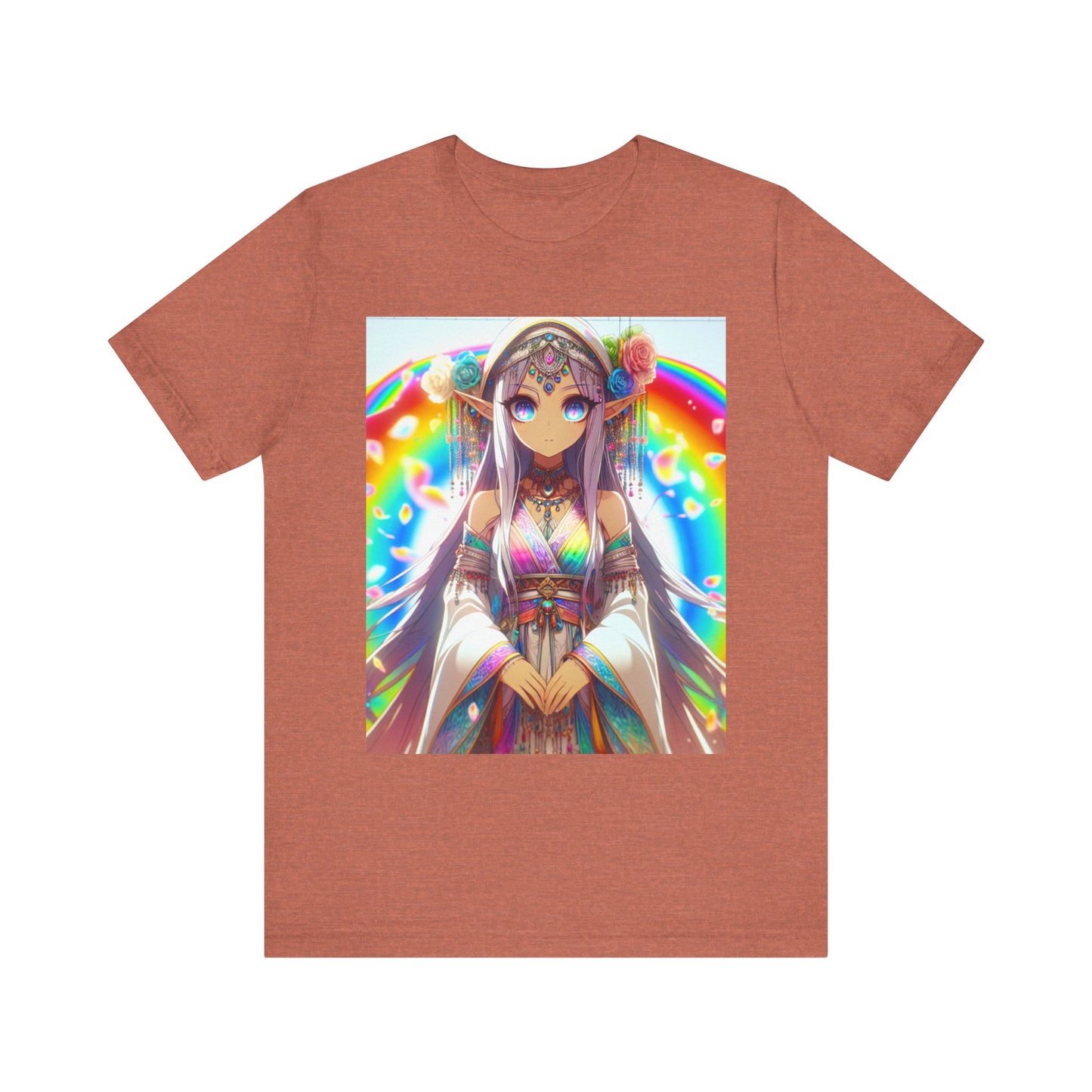 Bohemian Rainbow Tee, Unisex Short Sleeve T-Shirt, Festival Apparel, Anime Lover Gift, Summer Vibes, Colorful Graphic Tee