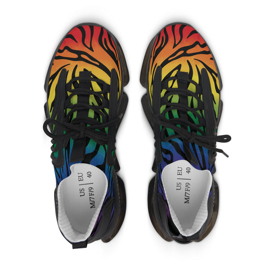 Women's Mesh Sneakers — Rainbow Zebra Athletic Shoes