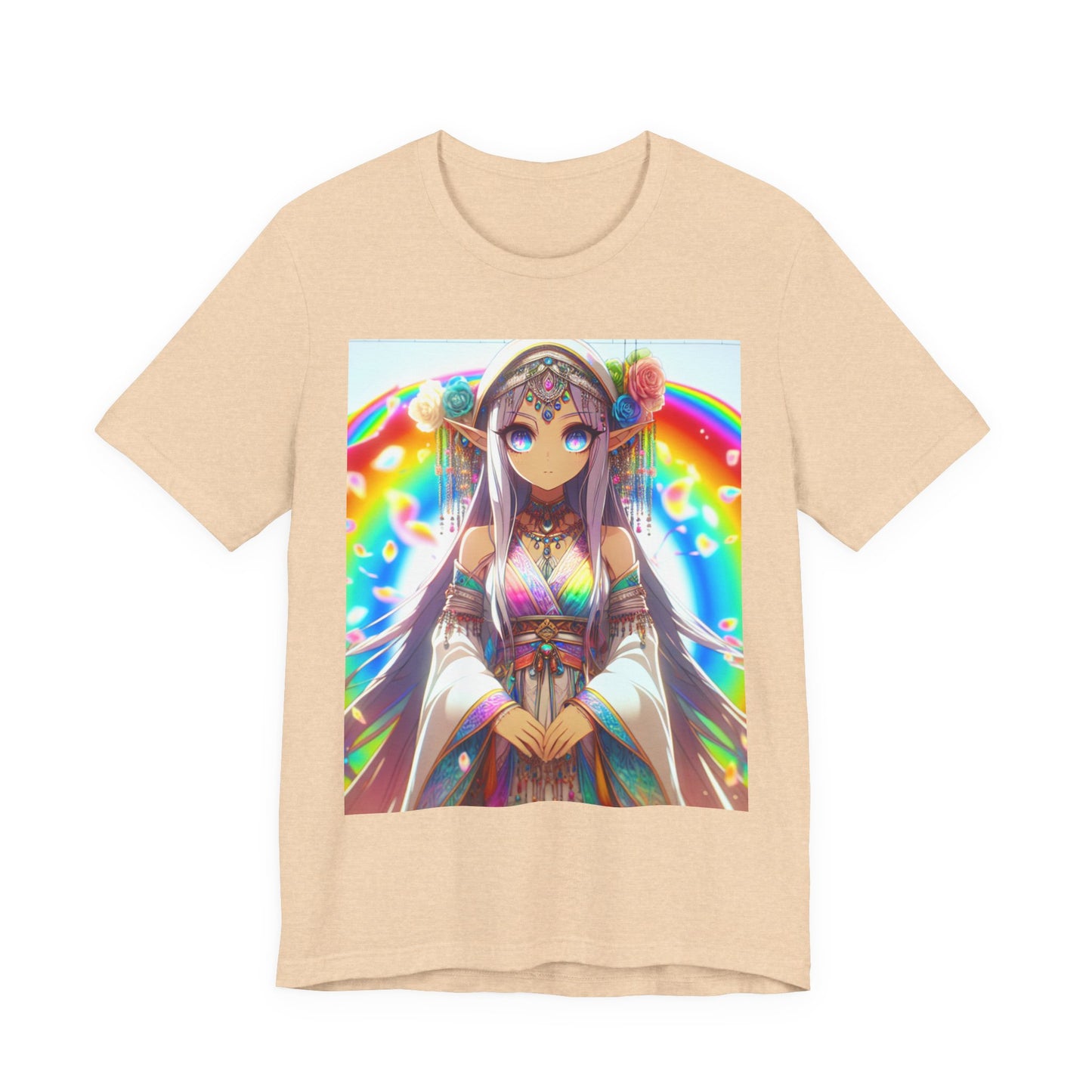 Bohemian Rainbow Tee, Unisex Short Sleeve T-Shirt, Festival Apparel, Anime Lover Gift, Summer Vibes, Colorful Graphic Tee