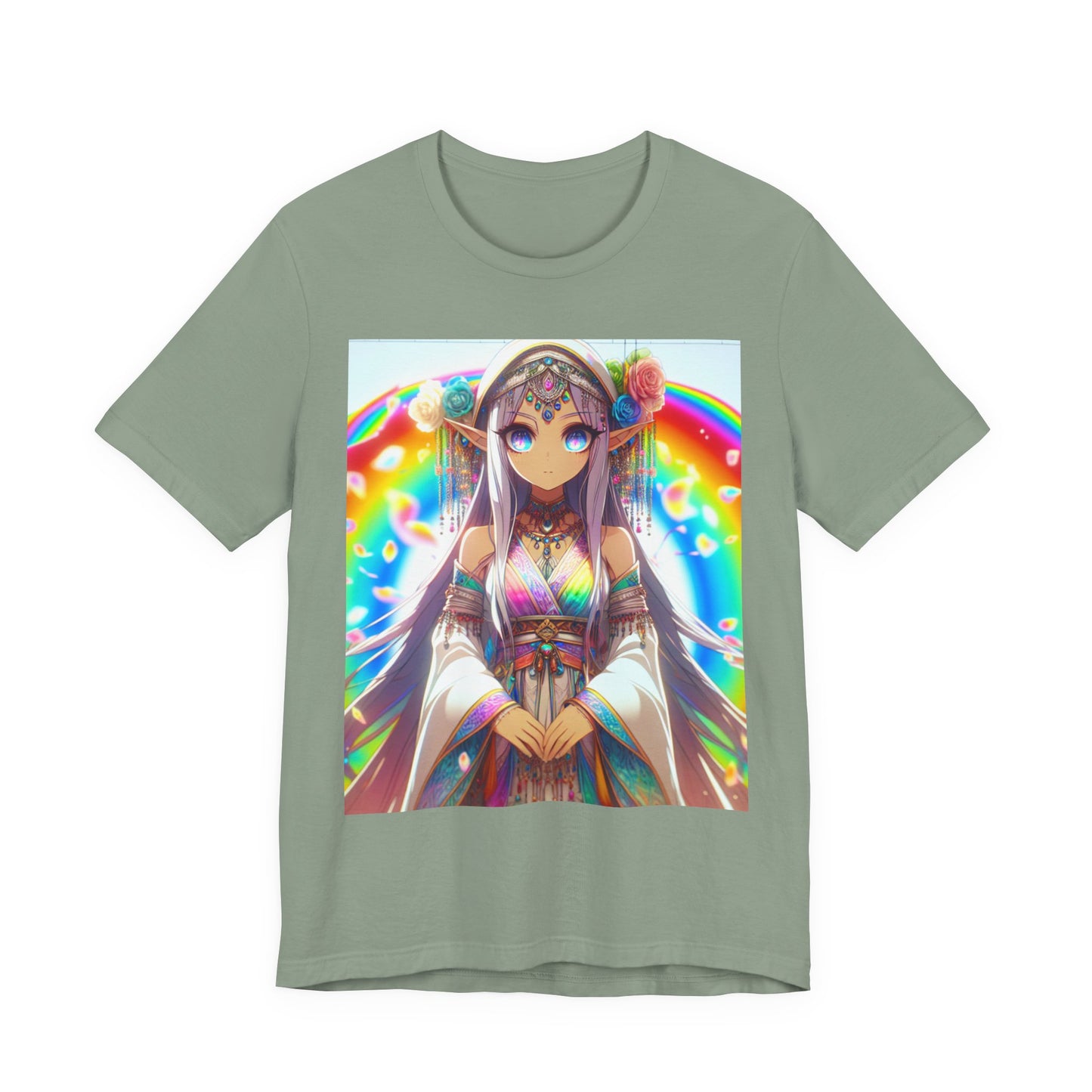 Bohemian Rainbow Tee, Unisex Short Sleeve T-Shirt, Festival Apparel, Anime Lover Gift, Summer Vibes, Colorful Graphic Tee