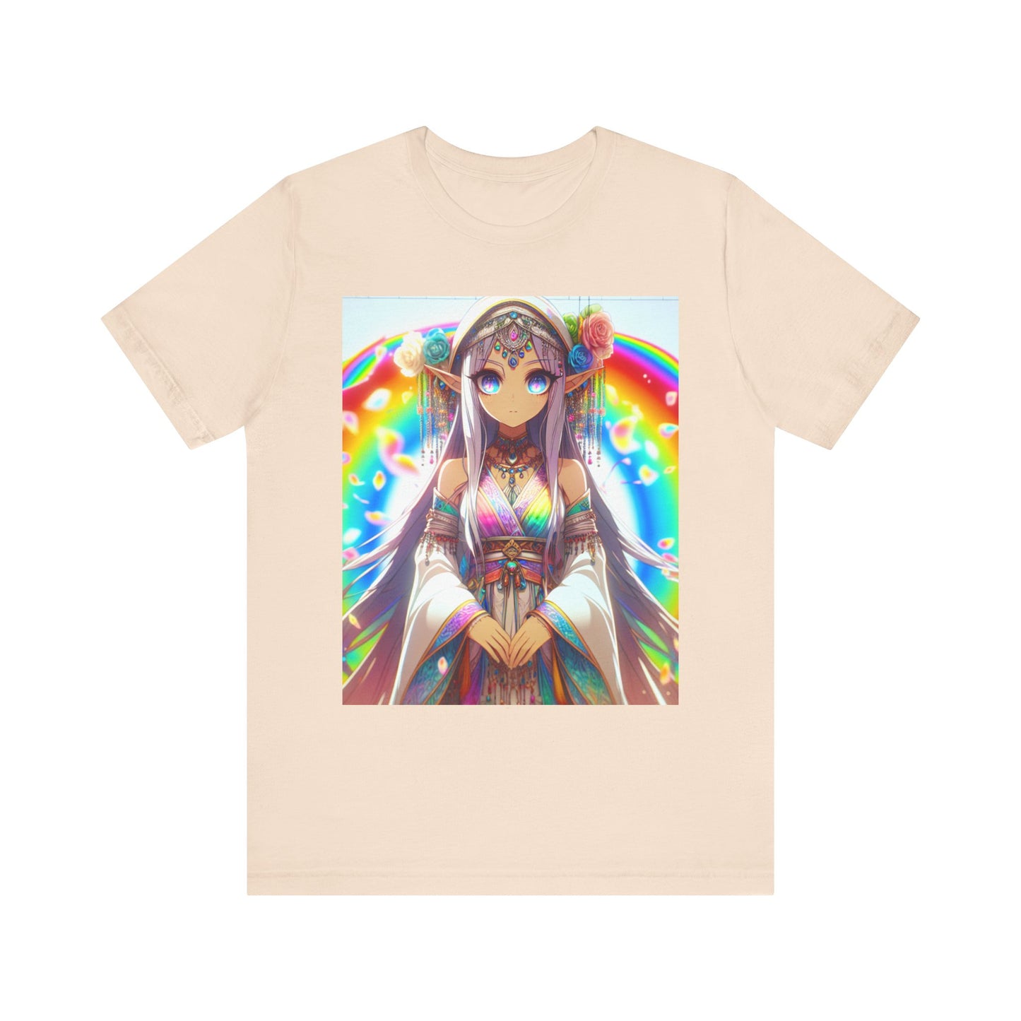 Bohemian Rainbow Tee, Unisex Short Sleeve T-Shirt, Festival Apparel, Anime Lover Gift, Summer Vibes, Colorful Graphic Tee