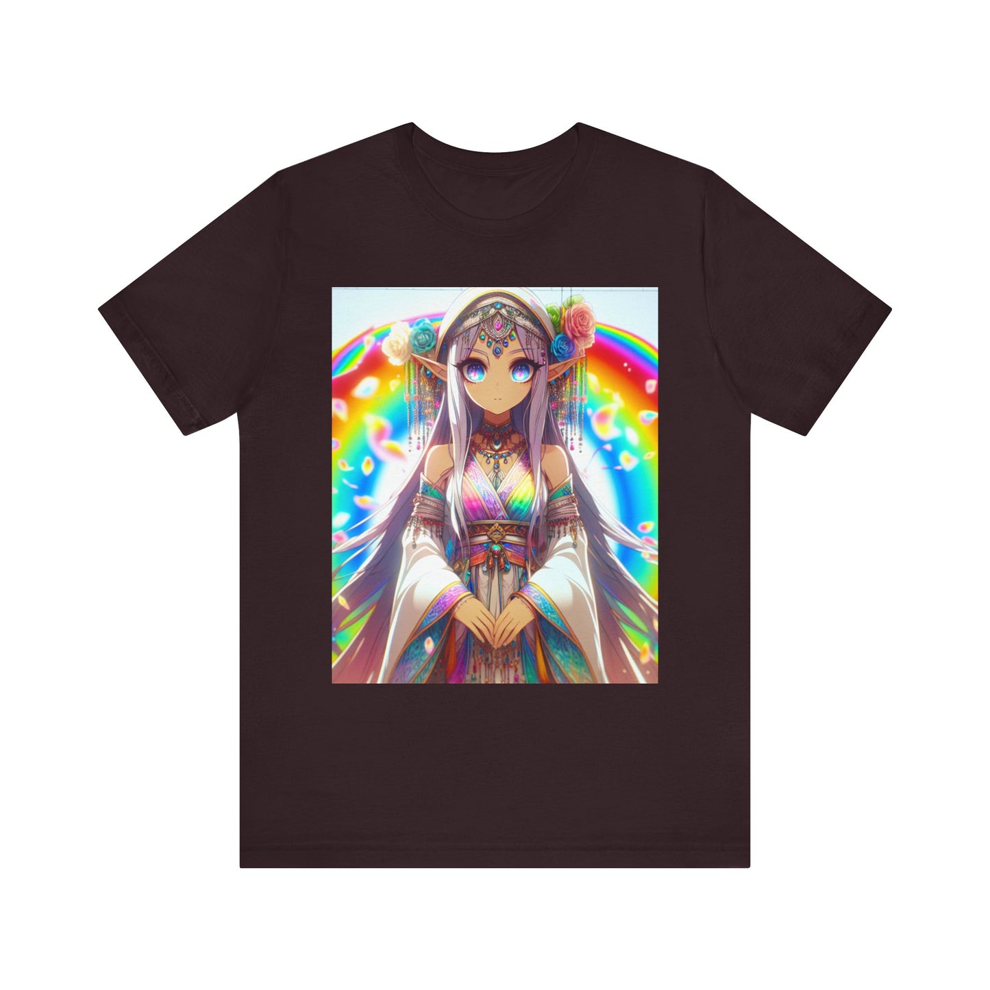 Bohemian Rainbow Tee, Unisex Short Sleeve T-Shirt, Festival Apparel, Anime Lover Gift, Summer Vibes, Colorful Graphic Tee