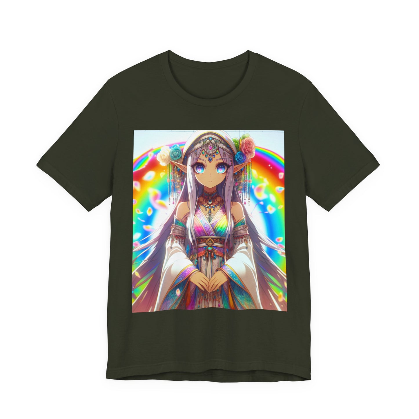 Bohemian Rainbow Tee, Unisex Short Sleeve T-Shirt, Festival Apparel, Anime Lover Gift, Summer Vibes, Colorful Graphic Tee