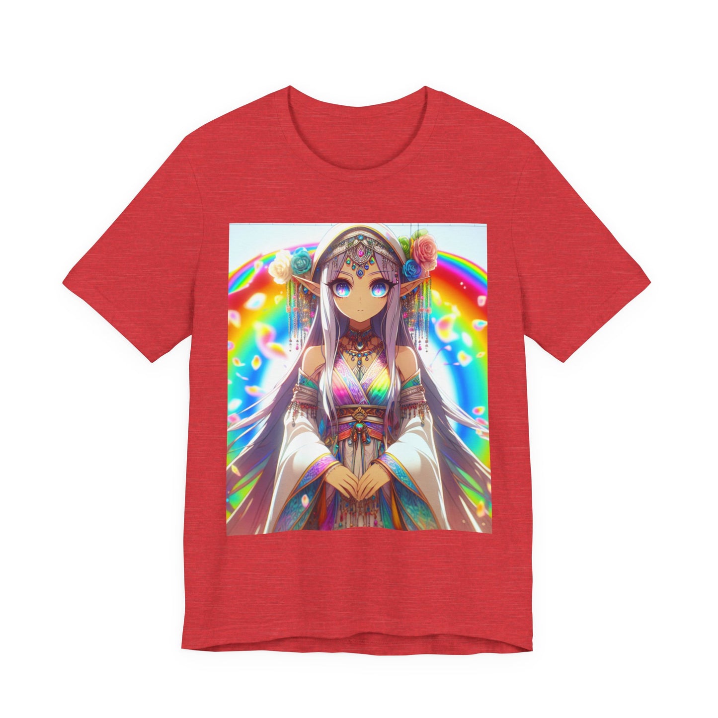 Bohemian Rainbow Tee, Unisex Short Sleeve T-Shirt, Festival Apparel, Anime Lover Gift, Summer Vibes, Colorful Graphic Tee