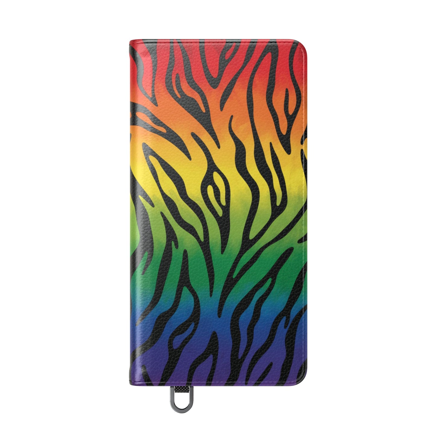 Rainbow Zebra Flip Phone Case – Colorful Pride Wallet Cover