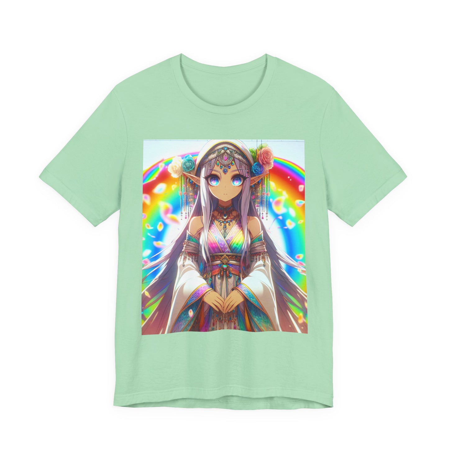 Bohemian Rainbow Tee, Unisex Short Sleeve T-Shirt, Festival Apparel, Anime Lover Gift, Summer Vibes, Colorful Graphic Tee