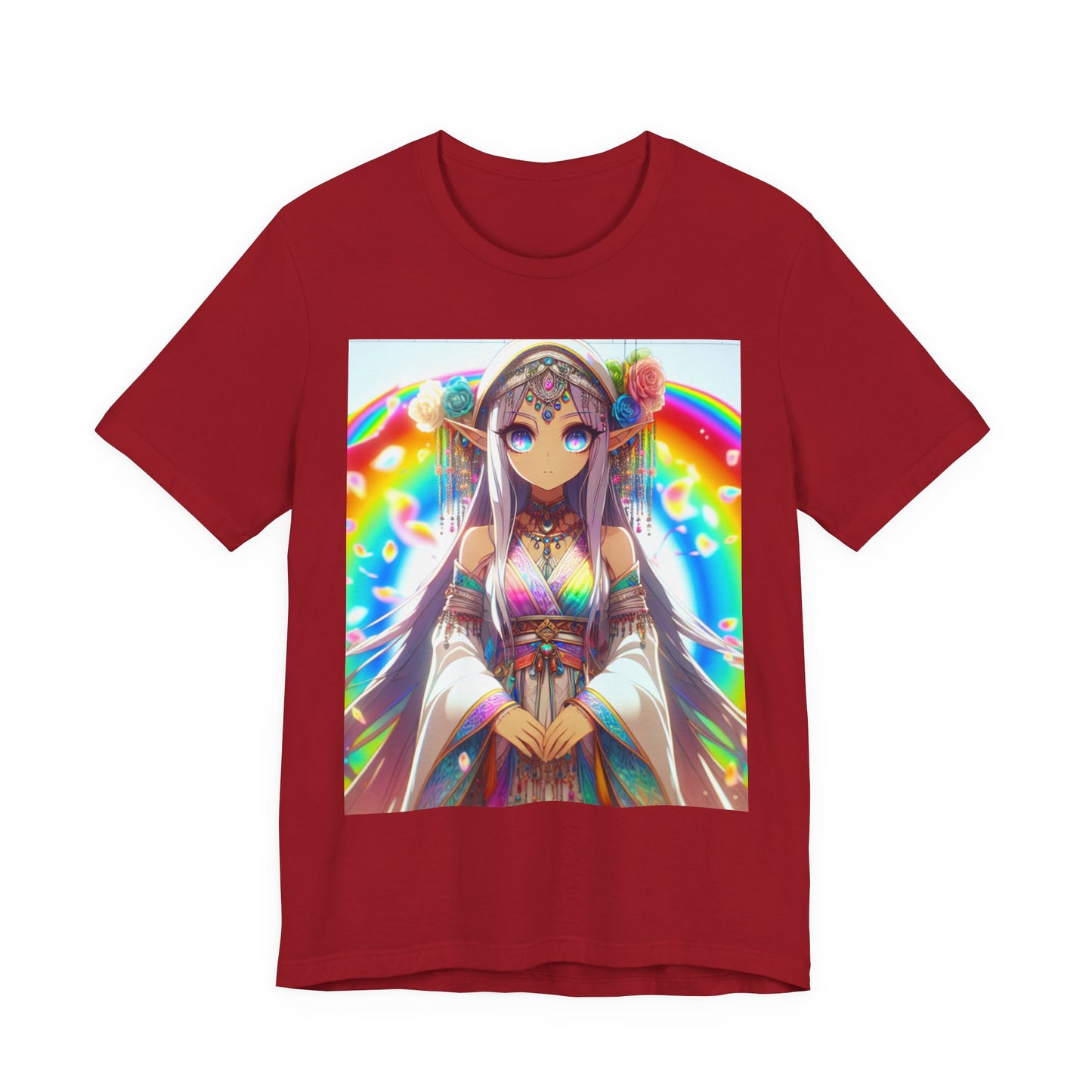 Bohemian Rainbow Tee, Unisex Short Sleeve T-Shirt, Festival Apparel, Anime Lover Gift, Summer Vibes, Colorful Graphic Tee