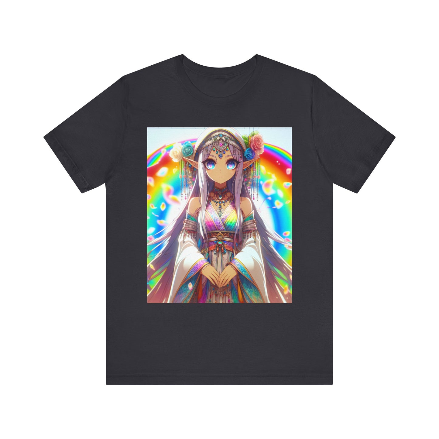 Bohemian Rainbow Tee, Unisex Short Sleeve T-Shirt, Festival Apparel, Anime Lover Gift, Summer Vibes, Colorful Graphic Tee