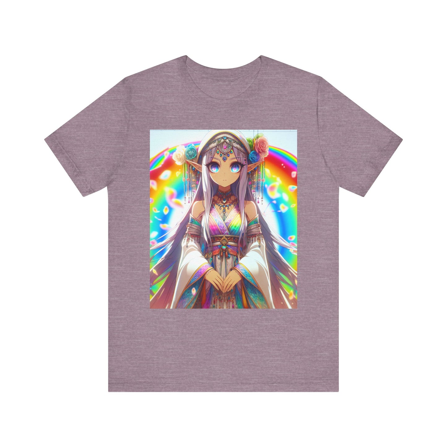 Bohemian Rainbow Tee, Unisex Short Sleeve T-Shirt, Festival Apparel, Anime Lover Gift, Summer Vibes, Colorful Graphic Tee