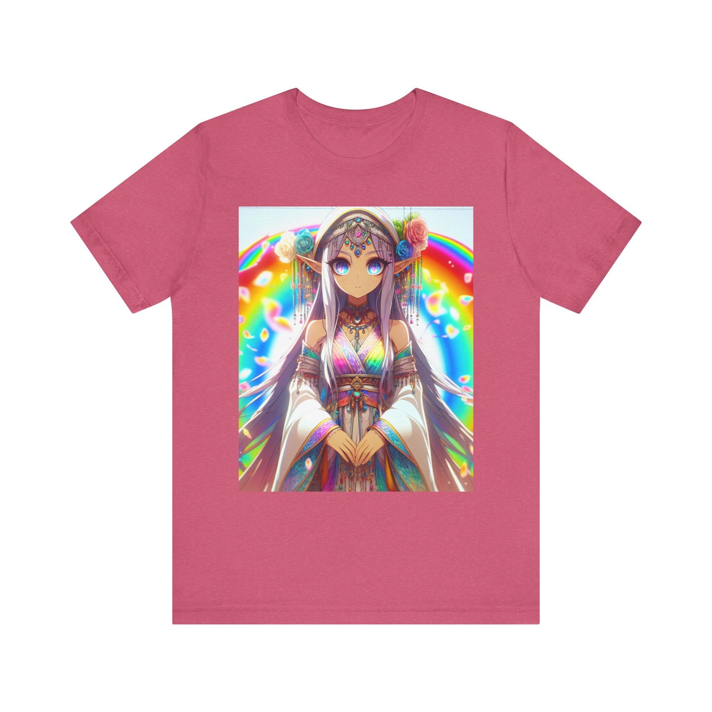 Bohemian Rainbow Tee, Unisex Short Sleeve T-Shirt, Festival Apparel, Anime Lover Gift, Summer Vibes, Colorful Graphic Tee