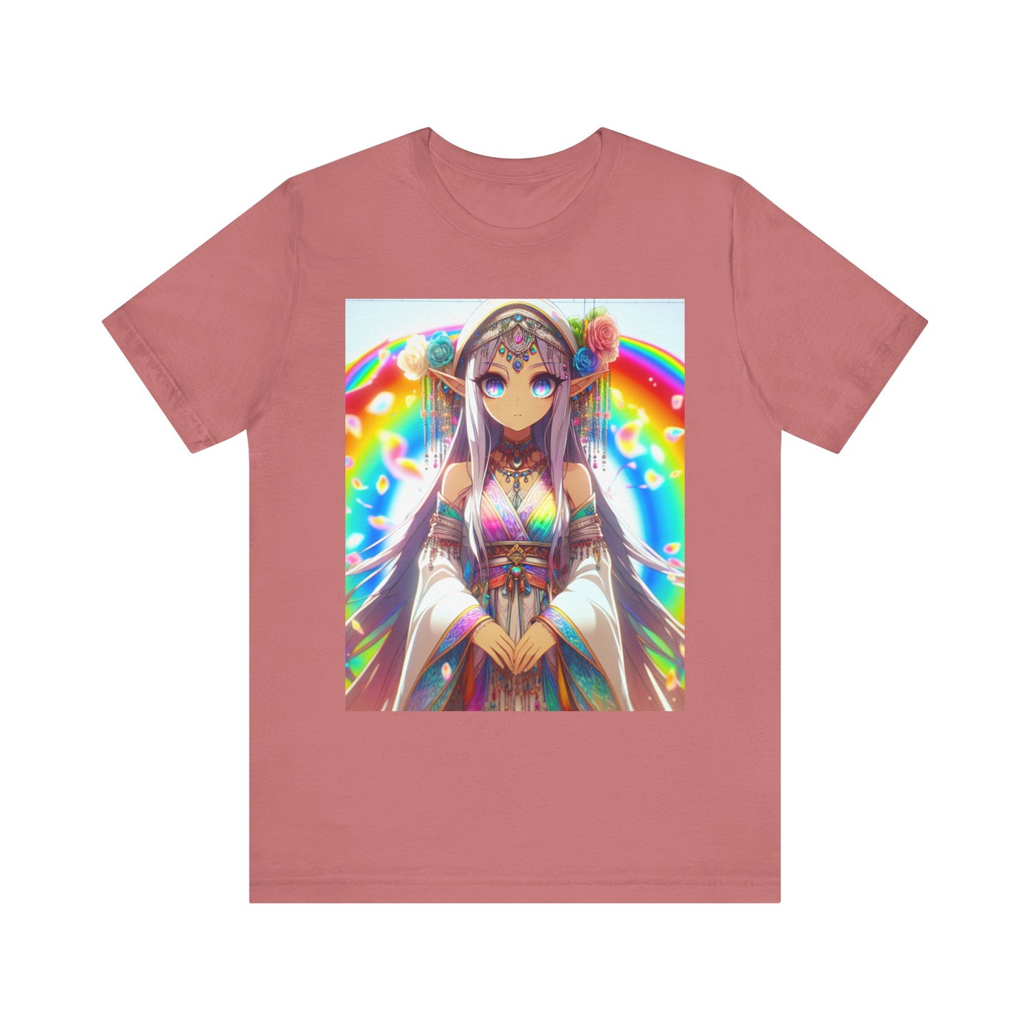Bohemian Rainbow Tee, Unisex Short Sleeve T-Shirt, Festival Apparel, Anime Lover Gift, Summer Vibes, Colorful Graphic Tee