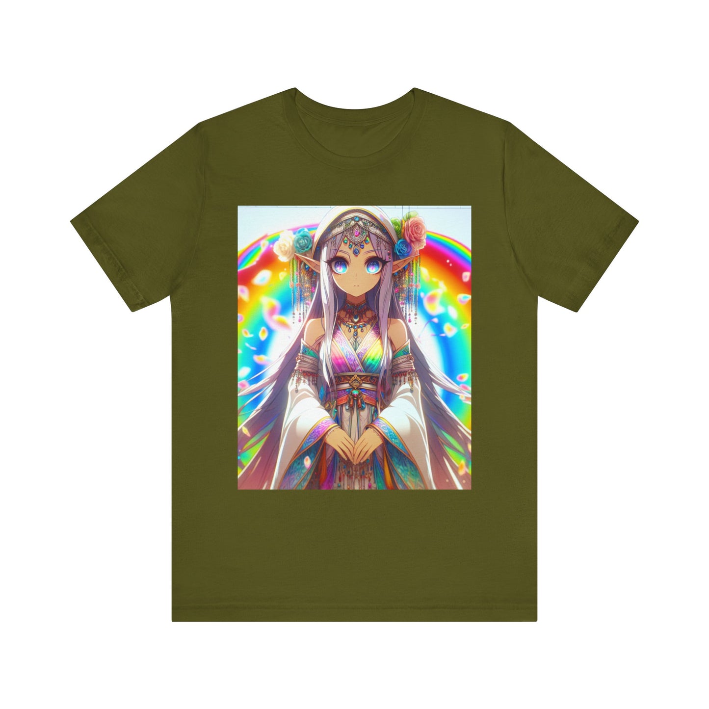 Bohemian Rainbow Tee, Unisex Short Sleeve T-Shirt, Festival Apparel, Anime Lover Gift, Summer Vibes, Colorful Graphic Tee