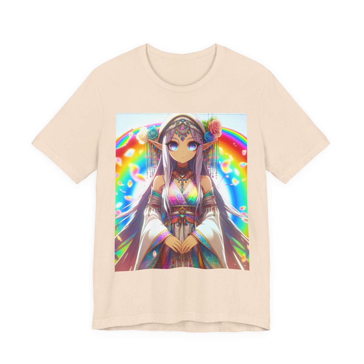 Bohemian Rainbow Tee, Unisex Short Sleeve T-Shirt, Festival Apparel, Anime Lover Gift, Summer Vibes, Colorful Graphic Tee