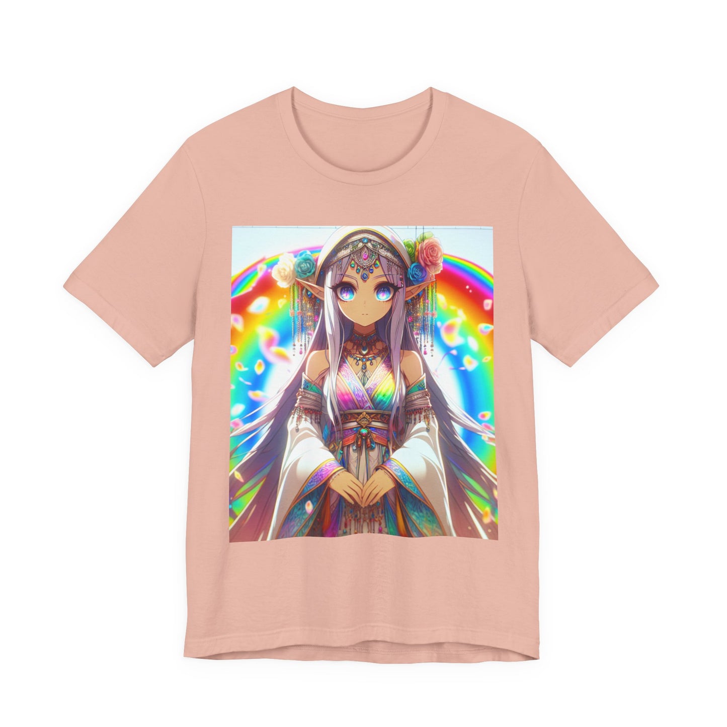 Bohemian Rainbow Tee, Unisex Short Sleeve T-Shirt, Festival Apparel, Anime Lover Gift, Summer Vibes, Colorful Graphic Tee