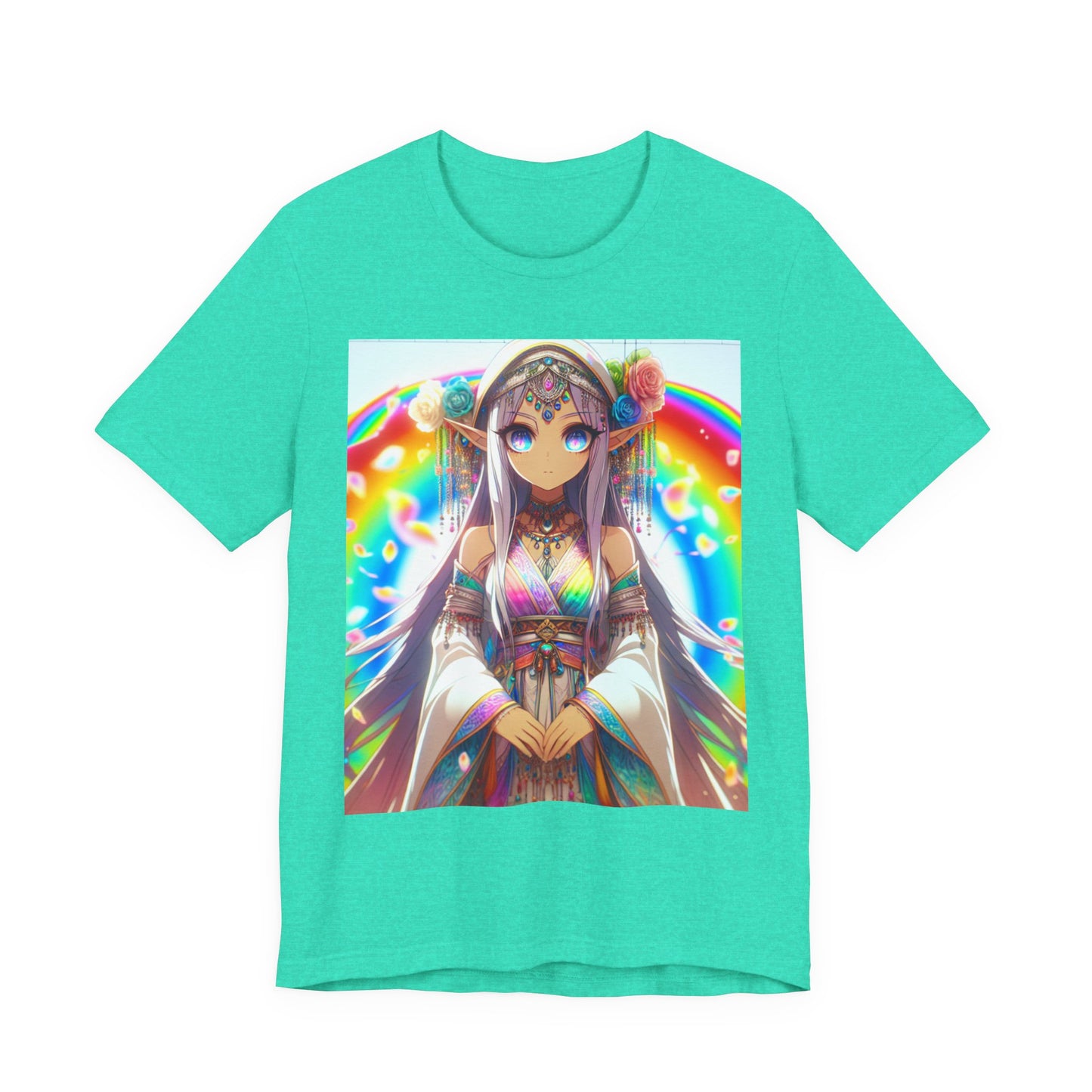 Bohemian Rainbow Tee, Unisex Short Sleeve T-Shirt, Festival Apparel, Anime Lover Gift, Summer Vibes, Colorful Graphic Tee