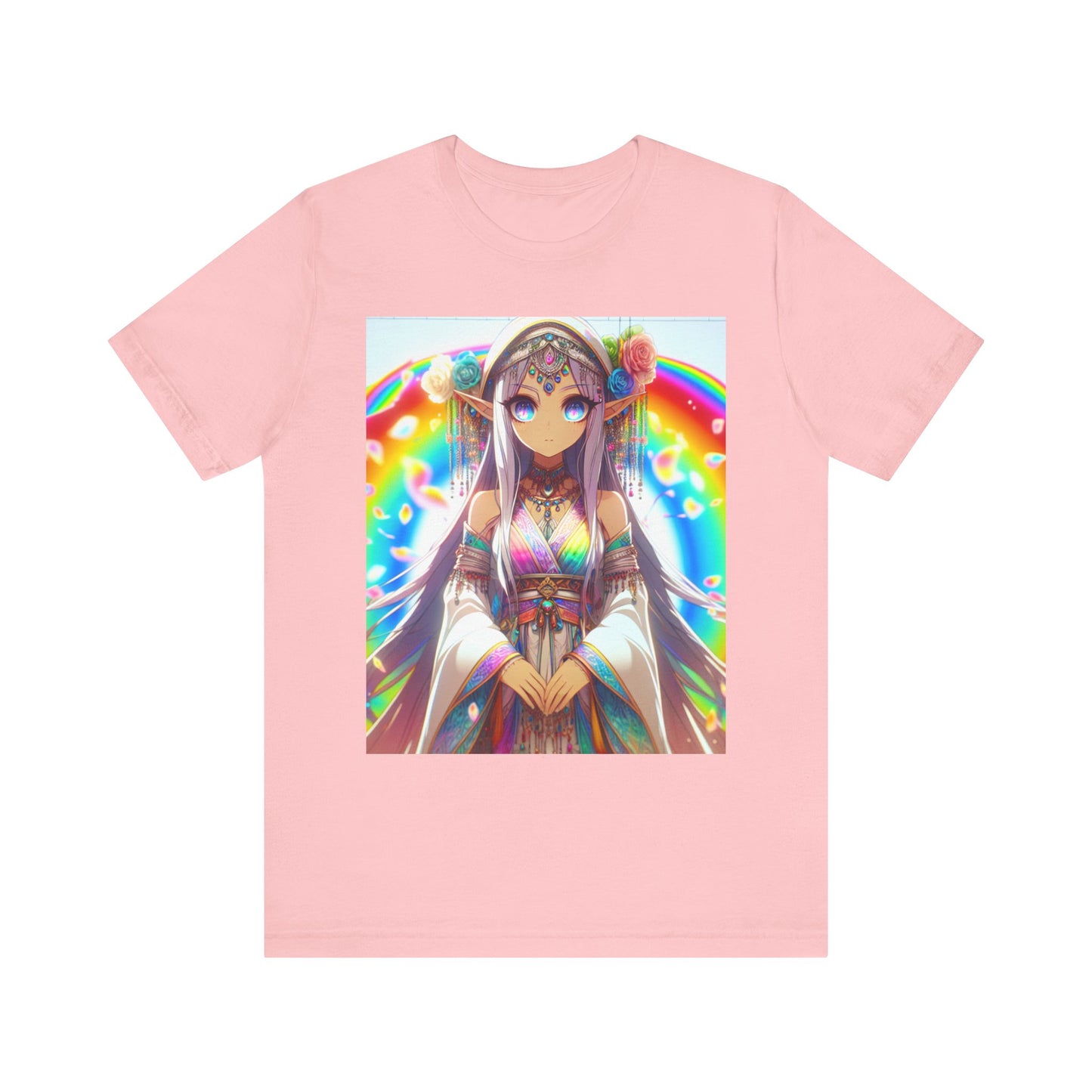 Bohemian Rainbow Tee, Unisex Short Sleeve T-Shirt, Festival Apparel, Anime Lover Gift, Summer Vibes, Colorful Graphic Tee