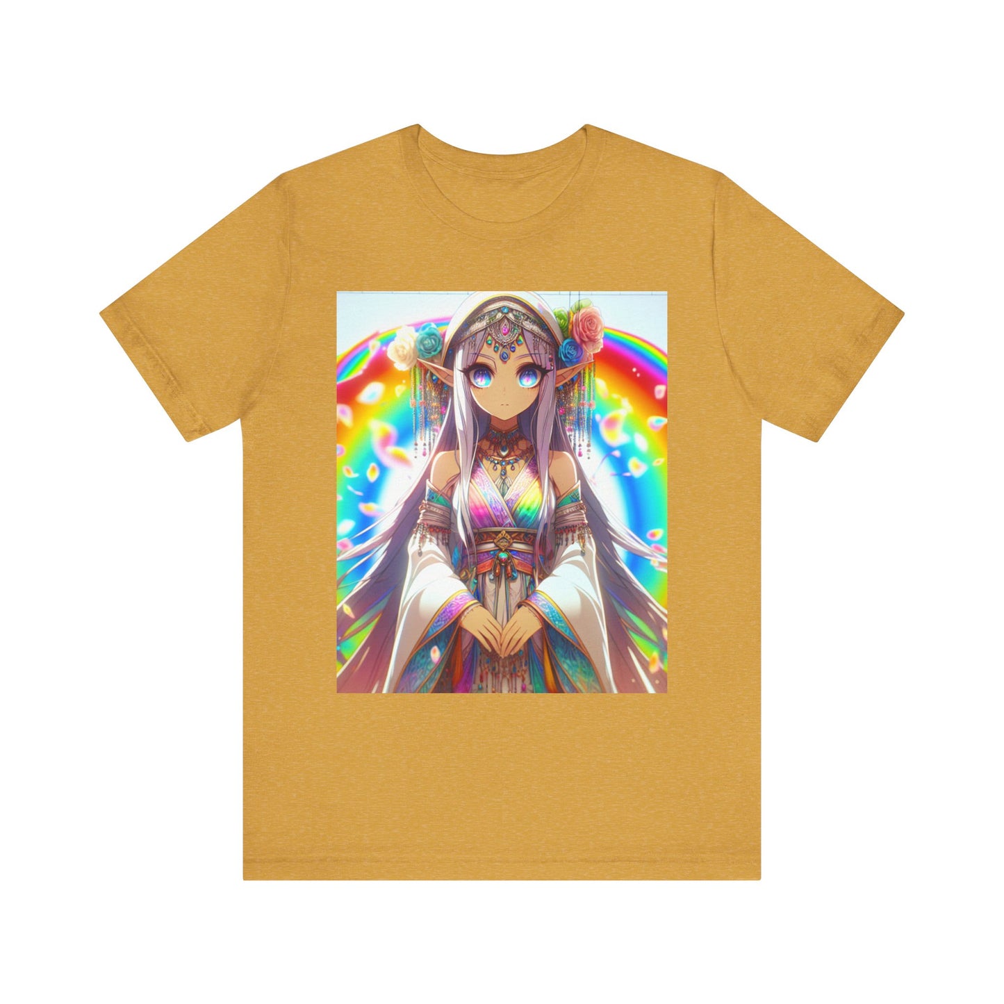Bohemian Rainbow Tee, Unisex Short Sleeve T-Shirt, Festival Apparel, Anime Lover Gift, Summer Vibes, Colorful Graphic Tee