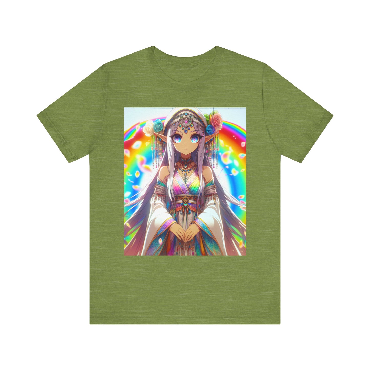 Bohemian Rainbow Tee, Unisex Short Sleeve T-Shirt, Festival Apparel, Anime Lover Gift, Summer Vibes, Colorful Graphic Tee