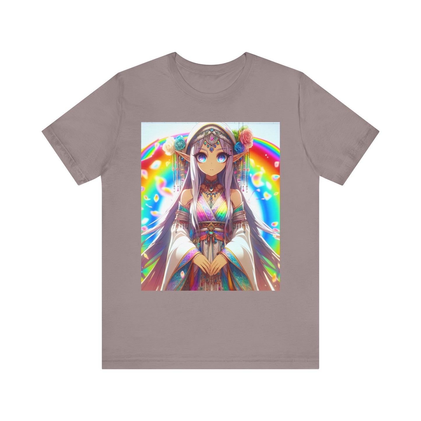 Bohemian Rainbow Tee, Unisex Short Sleeve T-Shirt, Festival Apparel, Anime Lover Gift, Summer Vibes, Colorful Graphic Tee