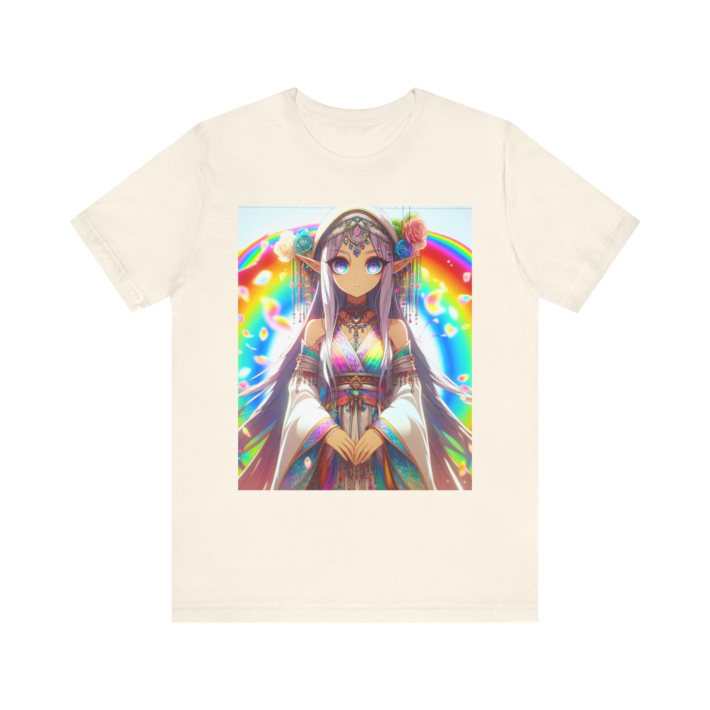 Bohemian Rainbow Tee, Unisex Short Sleeve T-Shirt, Festival Apparel, Anime Lover Gift, Summer Vibes, Colorful Graphic Tee