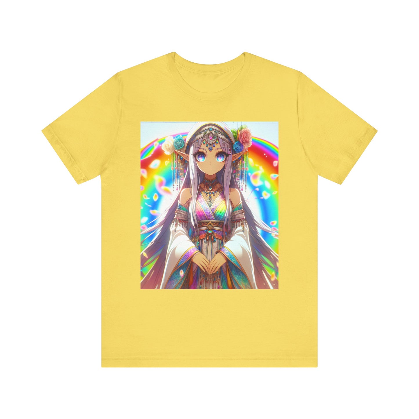 Bohemian Rainbow Tee, Unisex Short Sleeve T-Shirt, Festival Apparel, Anime Lover Gift, Summer Vibes, Colorful Graphic Tee