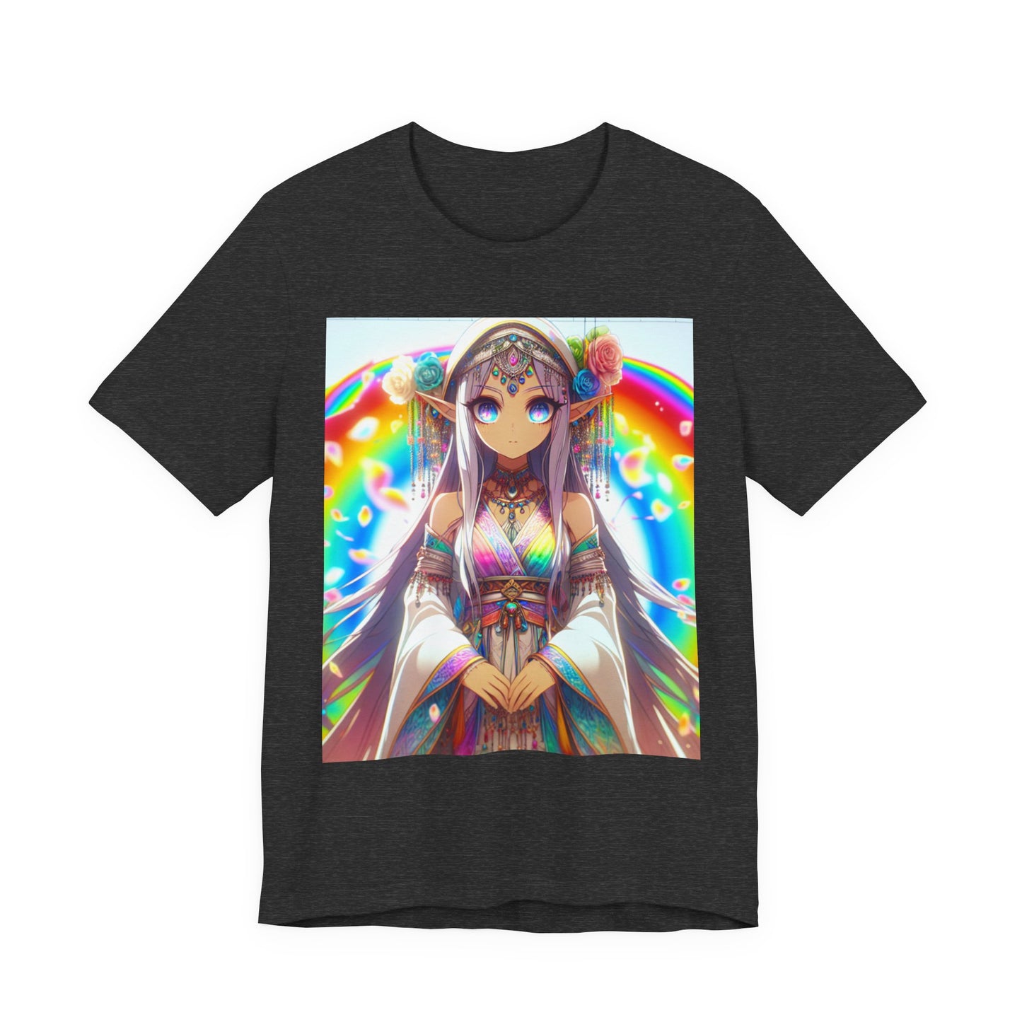 Bohemian Rainbow Tee, Unisex Short Sleeve T-Shirt, Festival Apparel, Anime Lover Gift, Summer Vibes, Colorful Graphic Tee