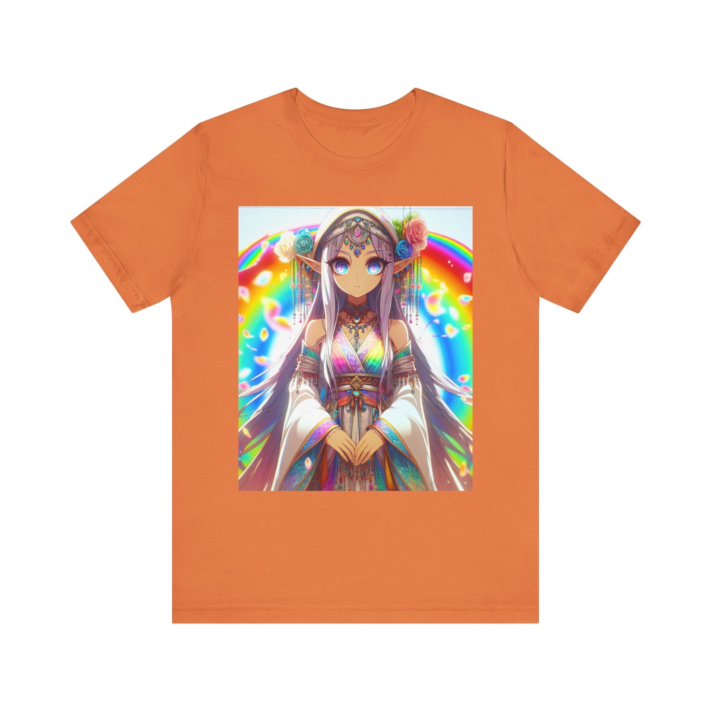 Bohemian Rainbow Tee, Unisex Short Sleeve T-Shirt, Festival Apparel, Anime Lover Gift, Summer Vibes, Colorful Graphic Tee