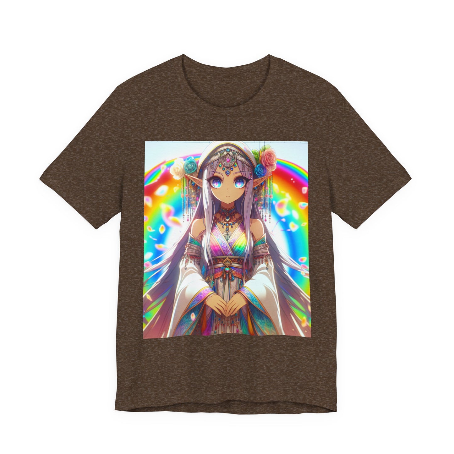 Bohemian Rainbow Tee, Unisex Short Sleeve T-Shirt, Festival Apparel, Anime Lover Gift, Summer Vibes, Colorful Graphic Tee