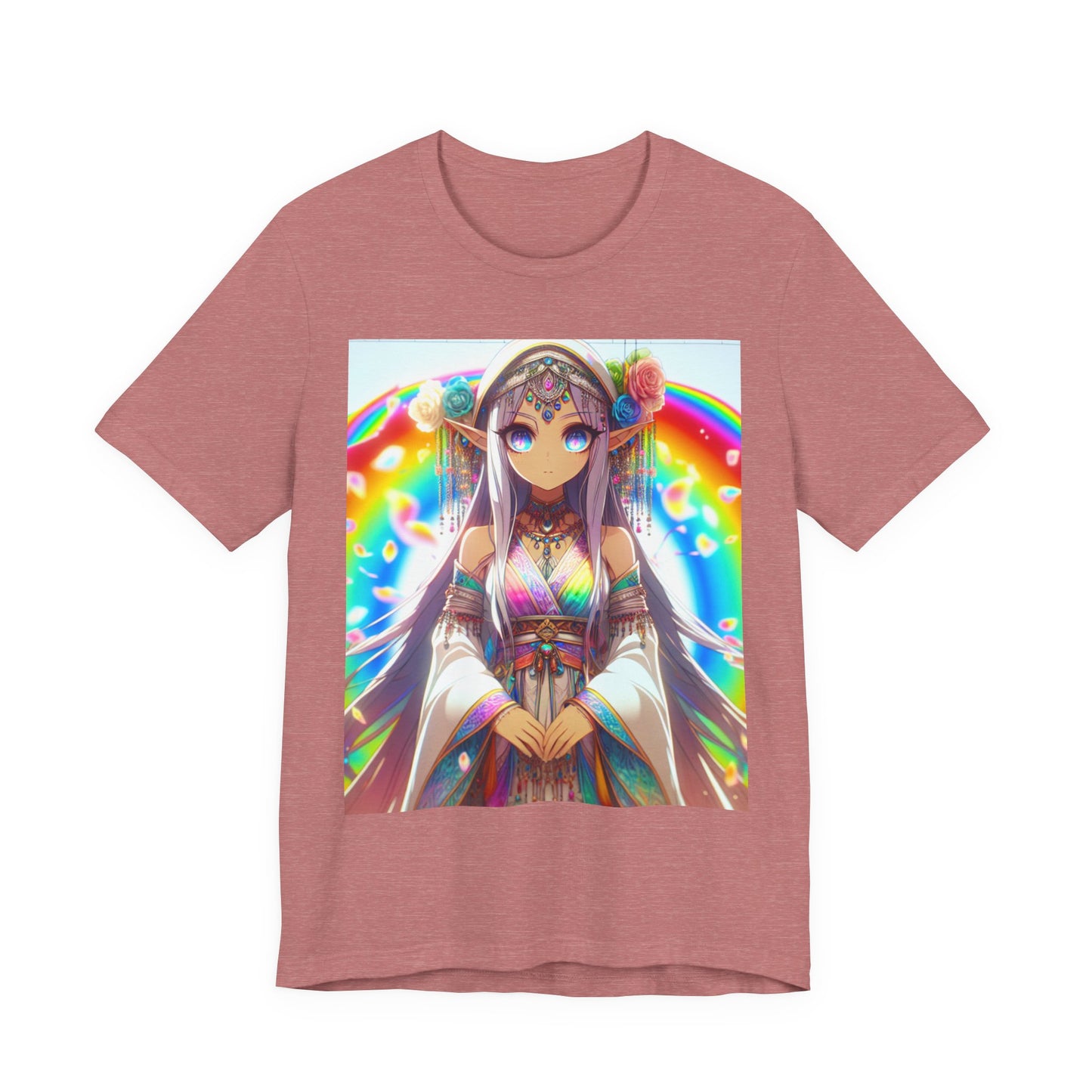 Bohemian Rainbow Tee, Unisex Short Sleeve T-Shirt, Festival Apparel, Anime Lover Gift, Summer Vibes, Colorful Graphic Tee