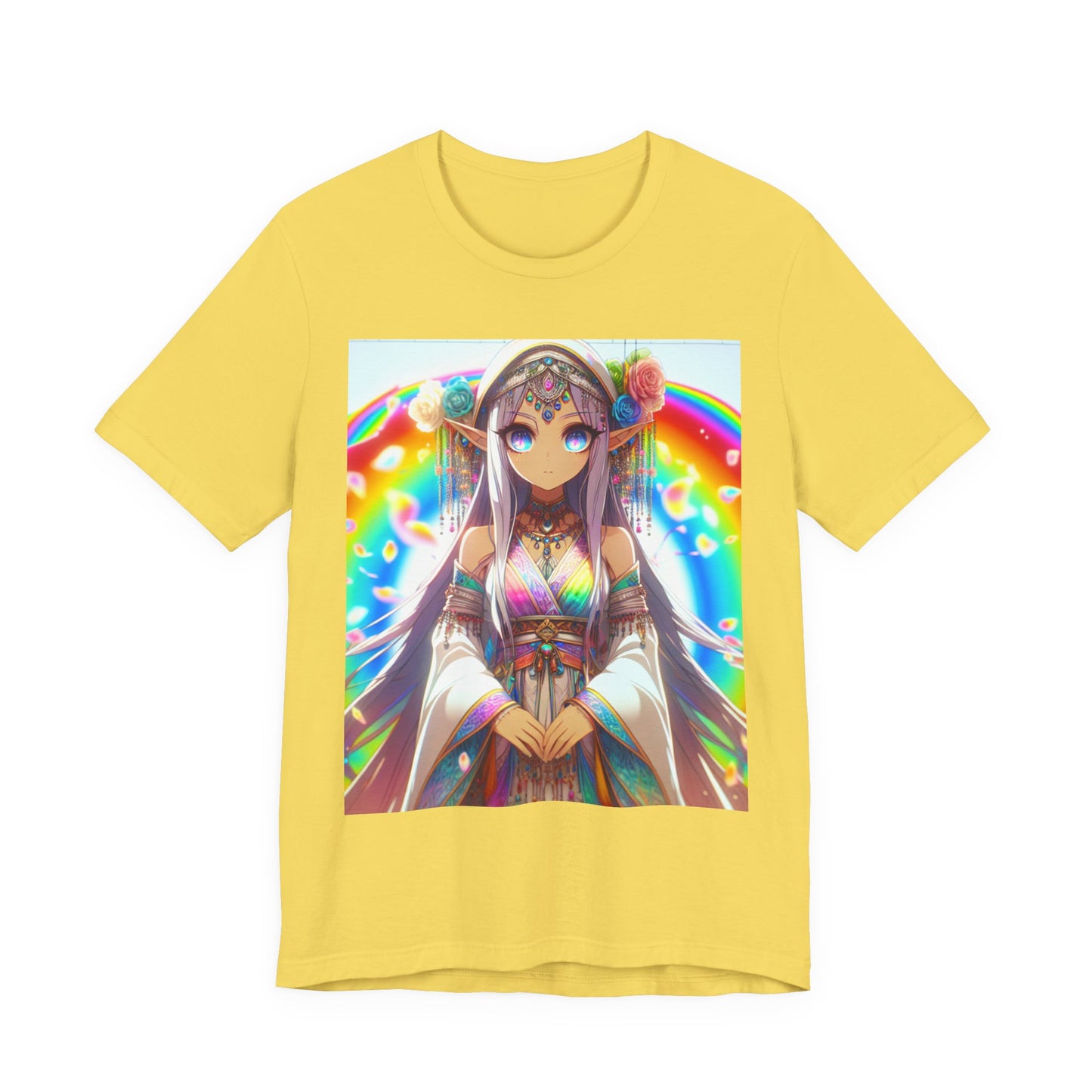 Bohemian Rainbow Tee, Unisex Short Sleeve T-Shirt, Festival Apparel, Anime Lover Gift, Summer Vibes, Colorful Graphic Tee