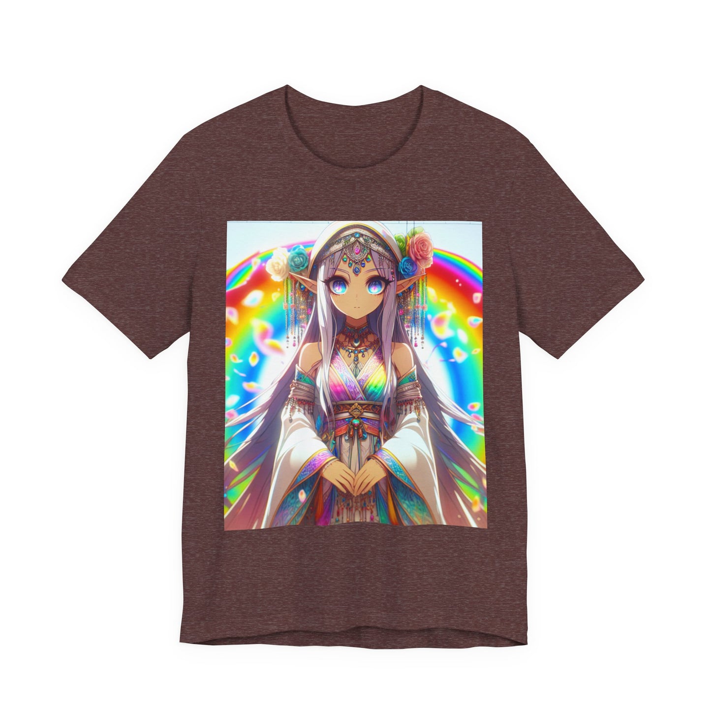 Bohemian Rainbow Tee, Unisex Short Sleeve T-Shirt, Festival Apparel, Anime Lover Gift, Summer Vibes, Colorful Graphic Tee