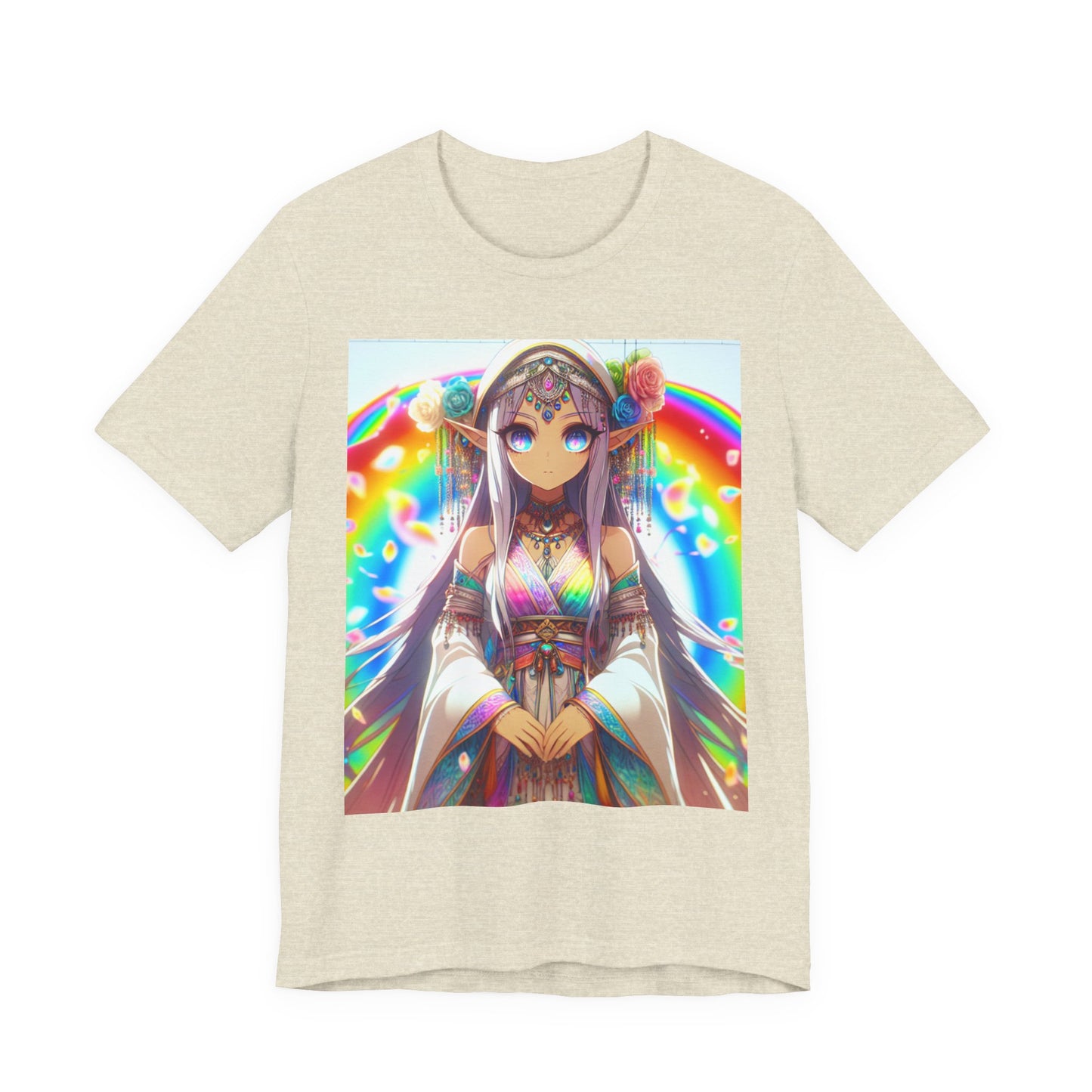 Bohemian Rainbow Tee, Unisex Short Sleeve T-Shirt, Festival Apparel, Anime Lover Gift, Summer Vibes, Colorful Graphic Tee