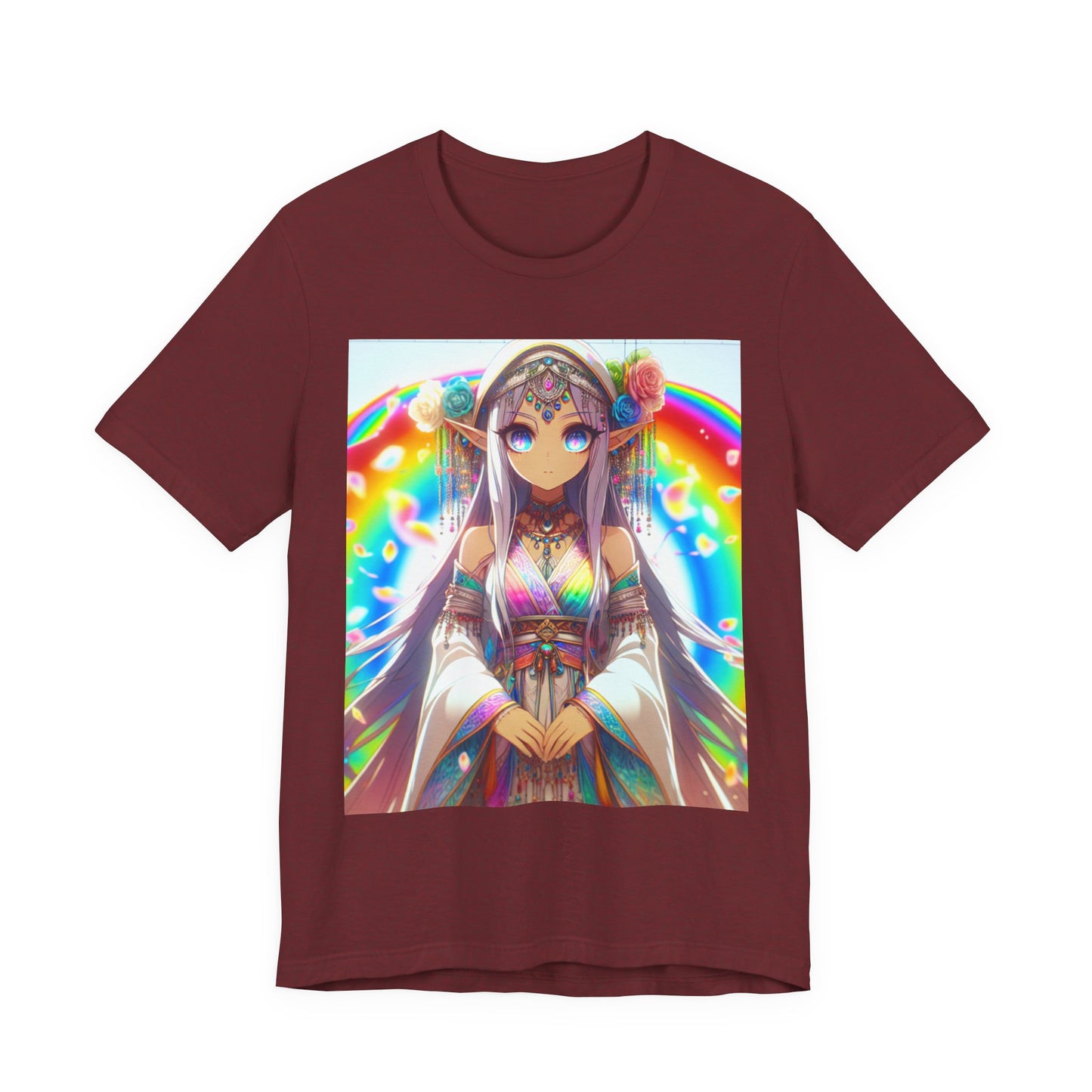 Bohemian Rainbow Tee, Unisex Short Sleeve T-Shirt, Festival Apparel, Anime Lover Gift, Summer Vibes, Colorful Graphic Tee