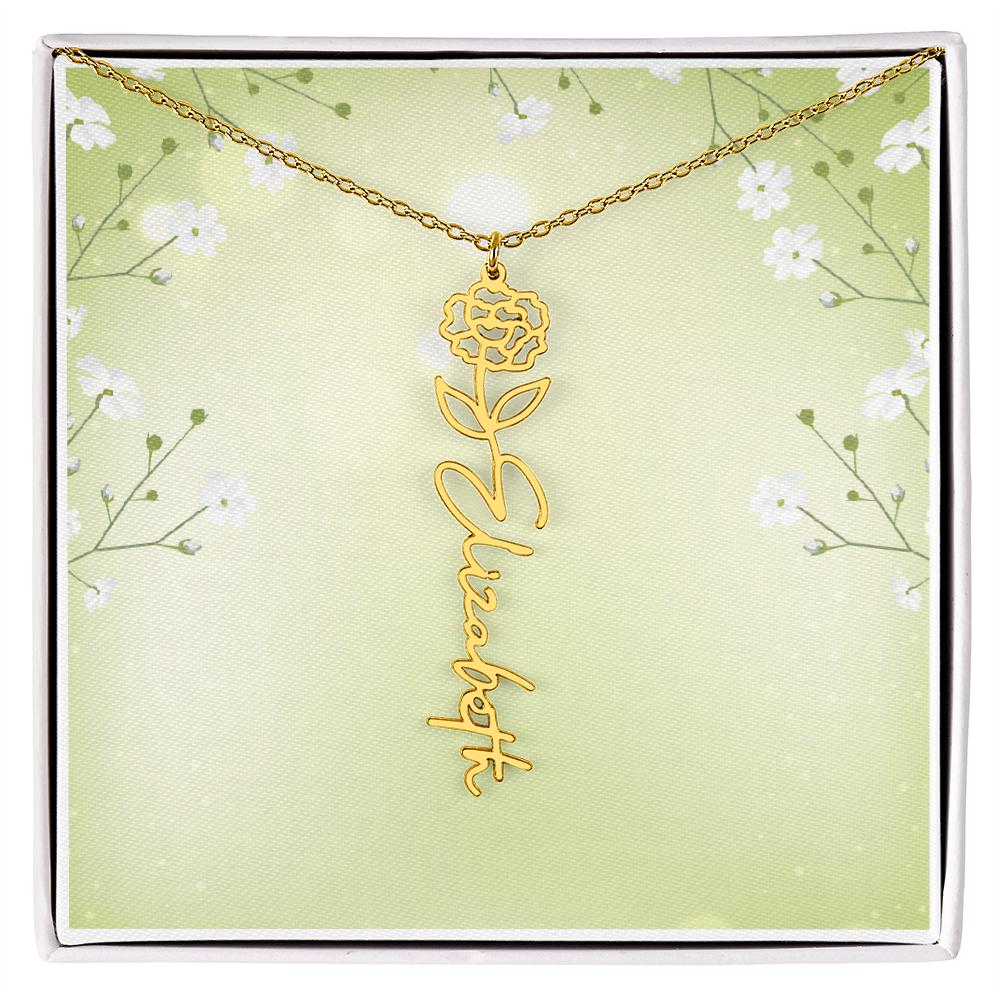 Halskette mit Blumennamen