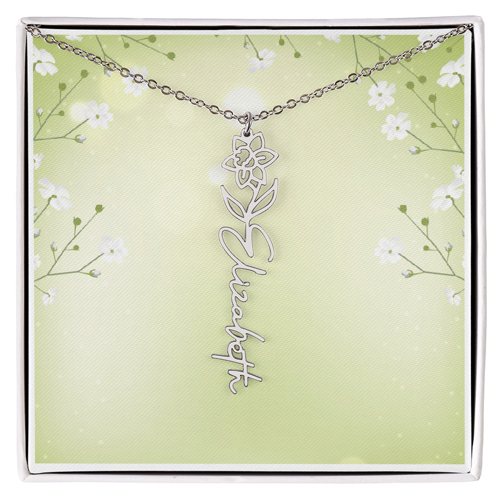 Halskette mit Blumennamen
