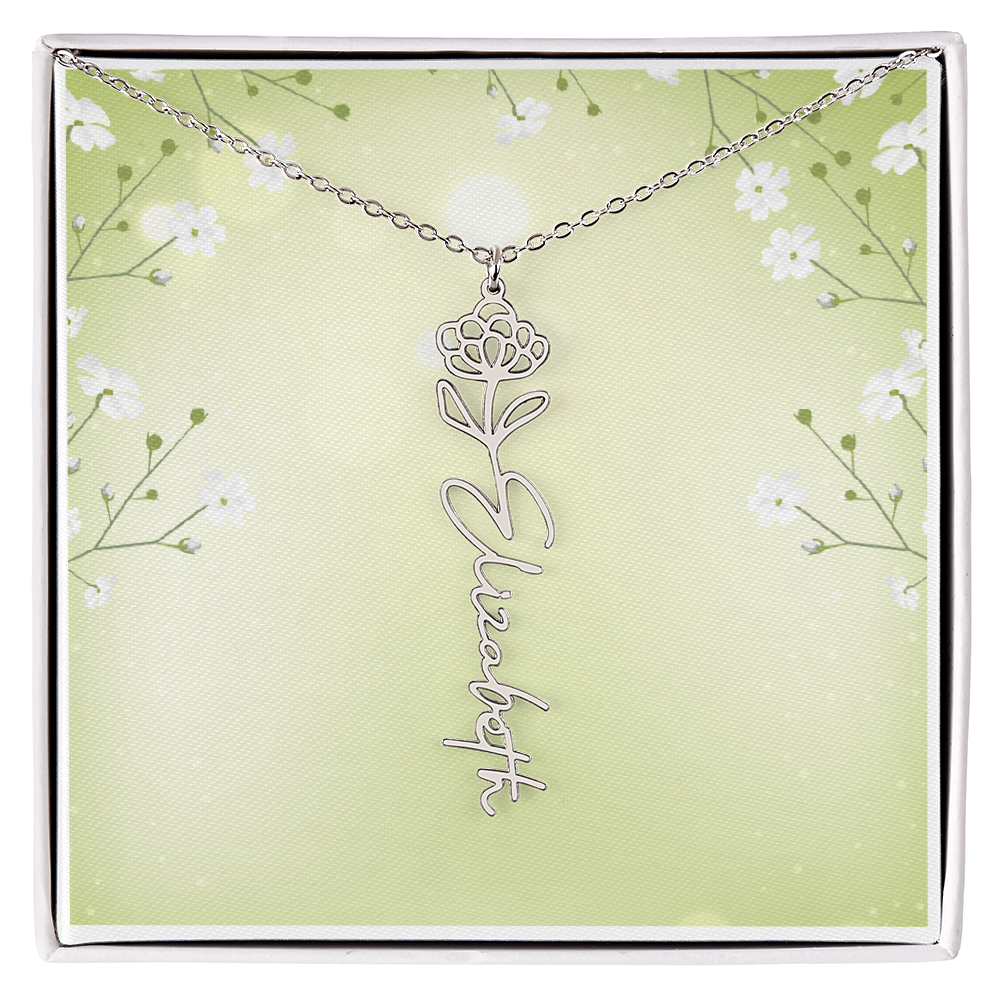 Halskette mit Blumennamen