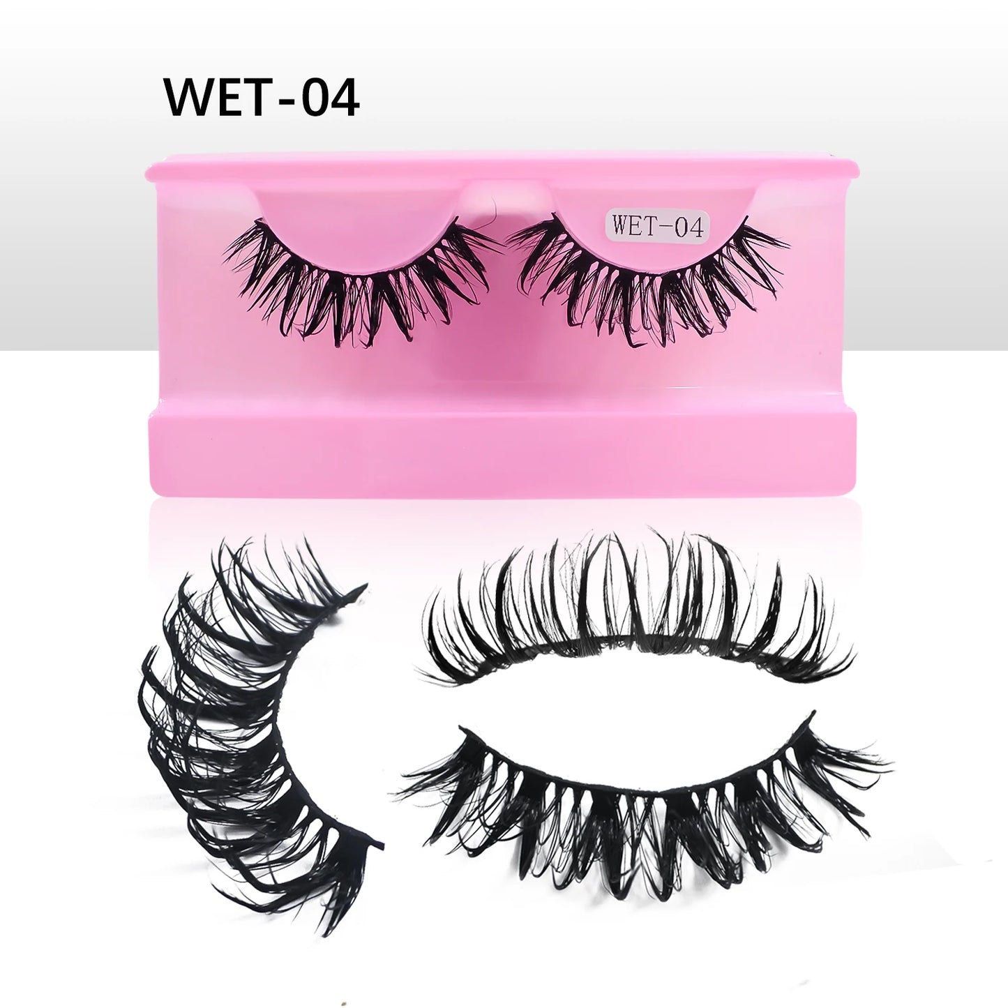 Wet Lash Spikes New Volume Fluffy Full Strip Lashes Makeup Accessories Faux Mink Eye Lashes Vendor C/D Curl False Eyelashes