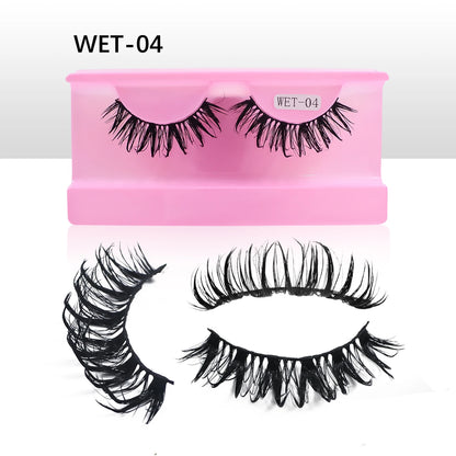 Wet Lash Spikes New Volume Fluffy Full Strip Lashes Makeup Accessories Faux Mink Eye Lashes Vendor C/D Curl False Eyelashes