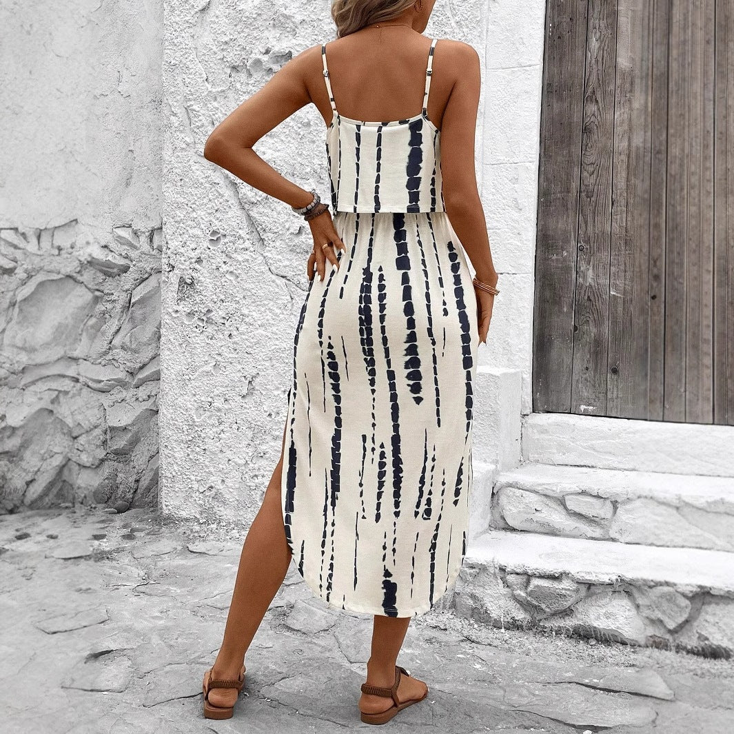 Damen Trägerkleid mit Print – Midi-Kleid in vielen Farben & Mustern